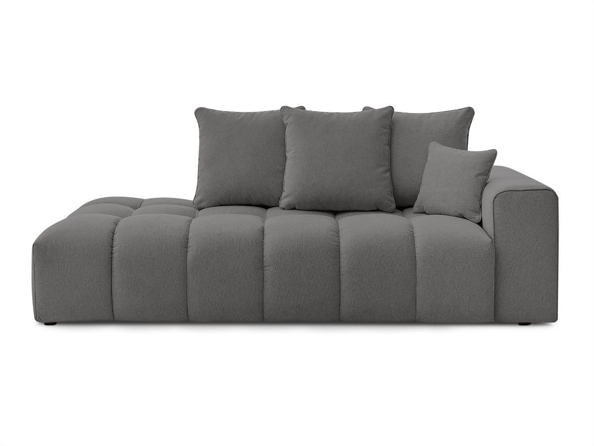 Bobochic Mont-blanc Sofa 4-Sitzer Melange-Stoff Dunkelgrau Armlehne rechts