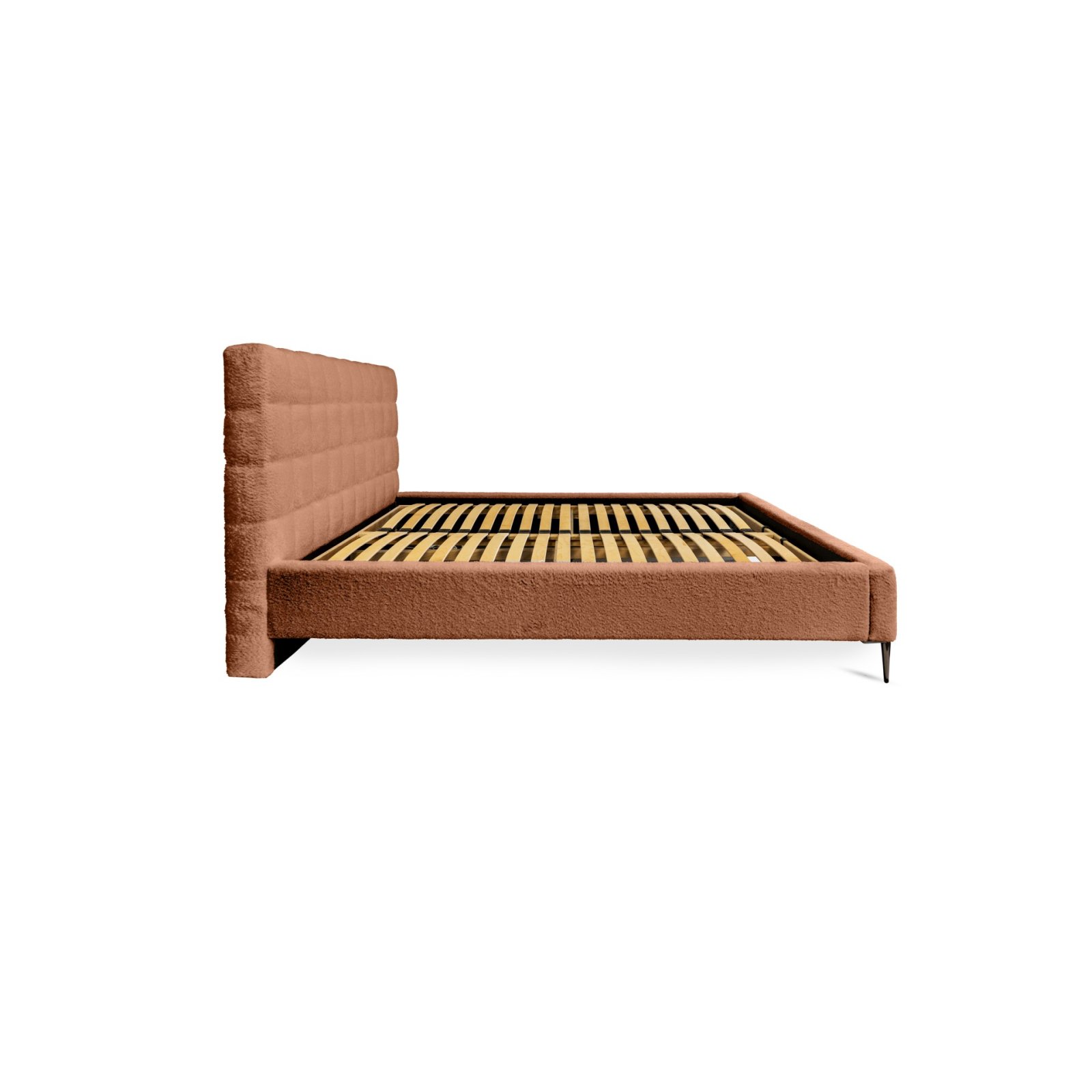 Polsterbett Tano Boucle 180x200 mit Holzrahmen Euphoria 09 Deep Terra