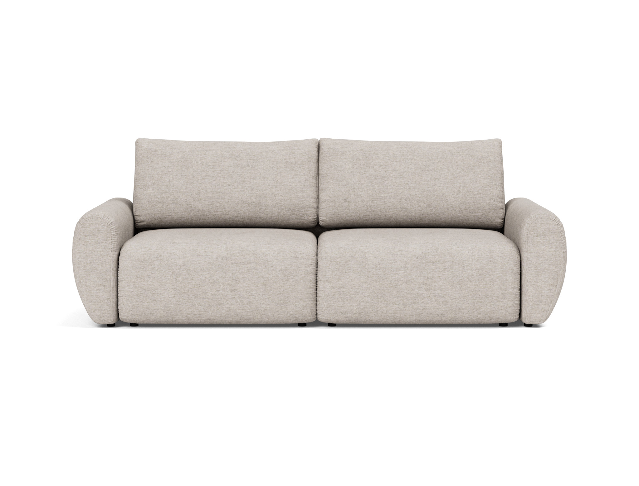 Schlafsofa Norum mit Curve-Armlehnen Chenille Yuveno 471-Sand