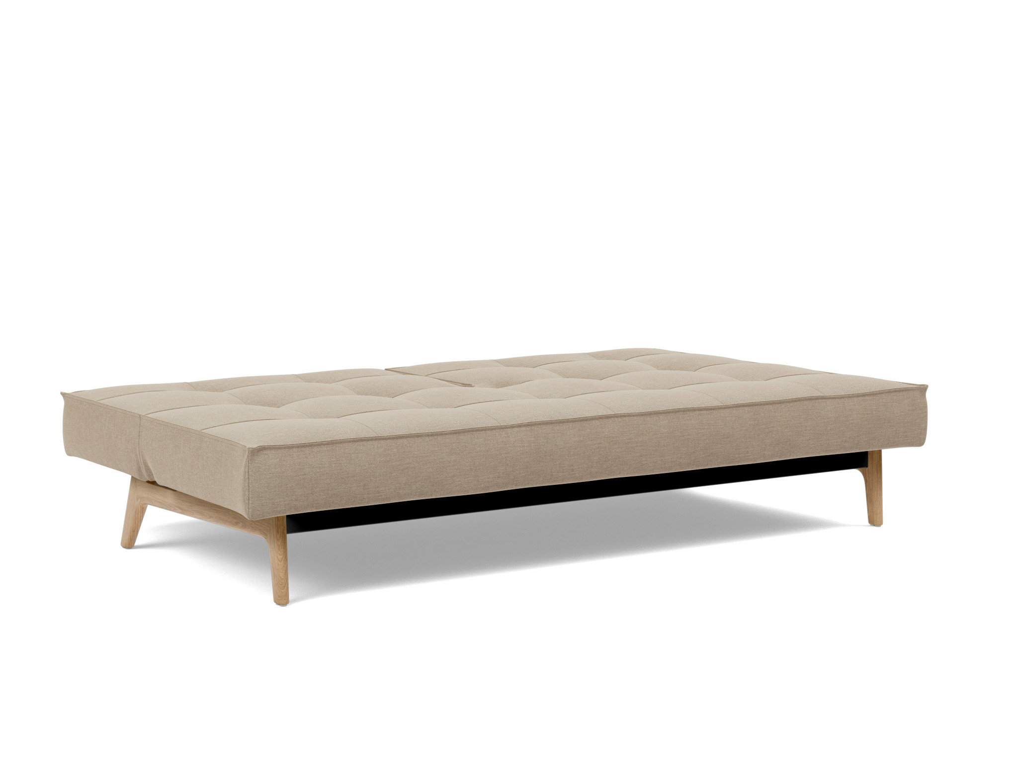 Schlafsofa Splitback Flachgewebe Phobos 587-Mocha Beine Eiche