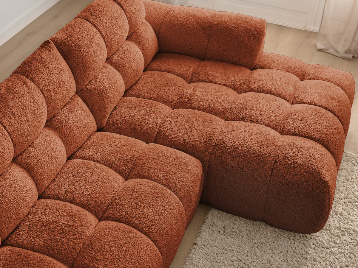 Bobochic Jaya Ecksofa Chenille Orange Ecke rechts