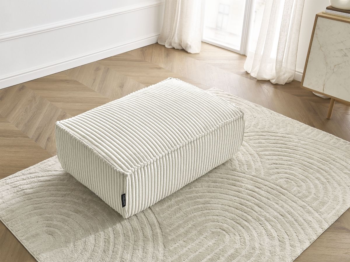 Bobochic Chelsea Pouf Breitcord weich Beige