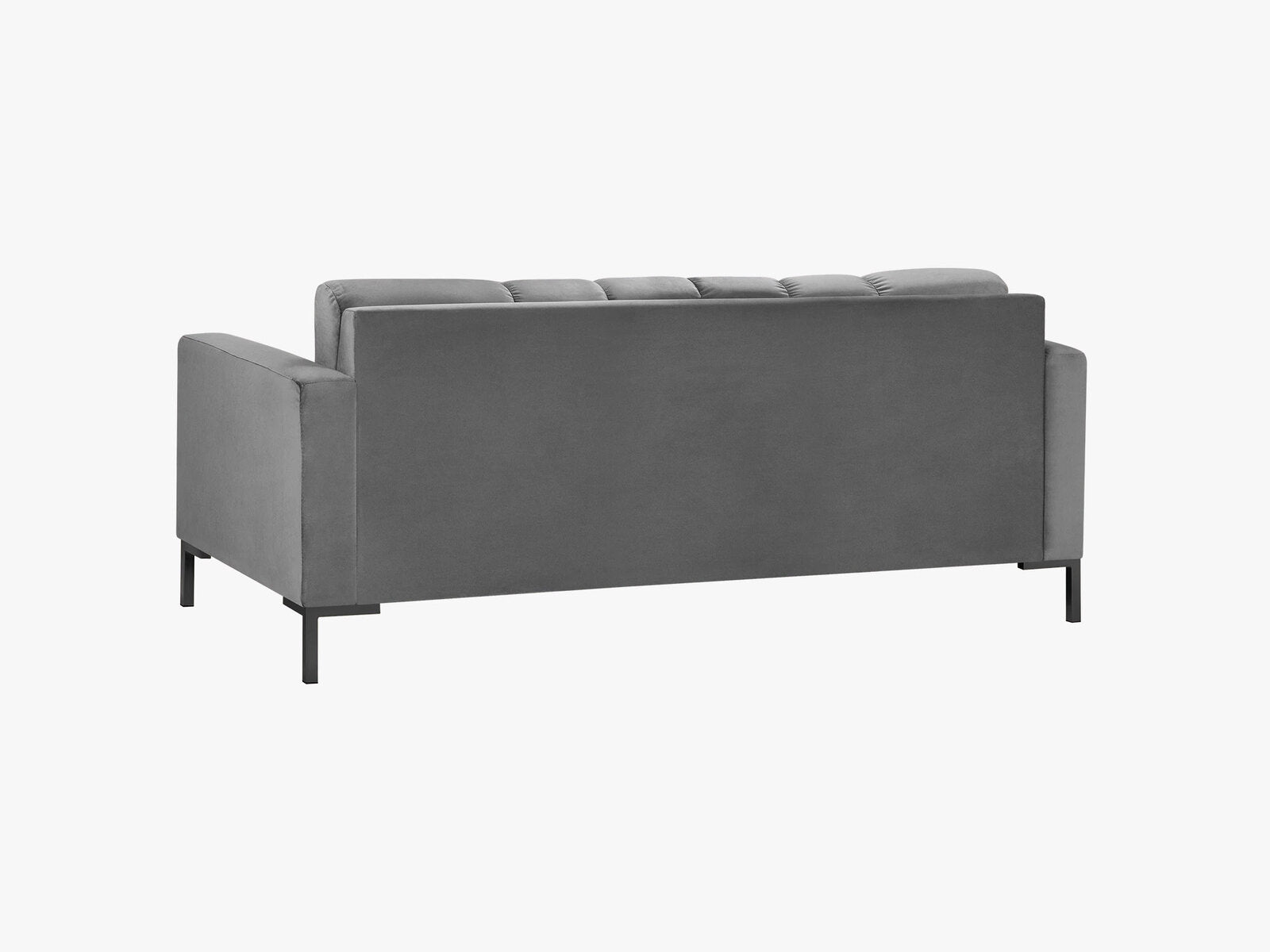 Micadoni Sofa Mamaia 2-Sitzer Samt Bluvel Hellgrau schwarze Beine