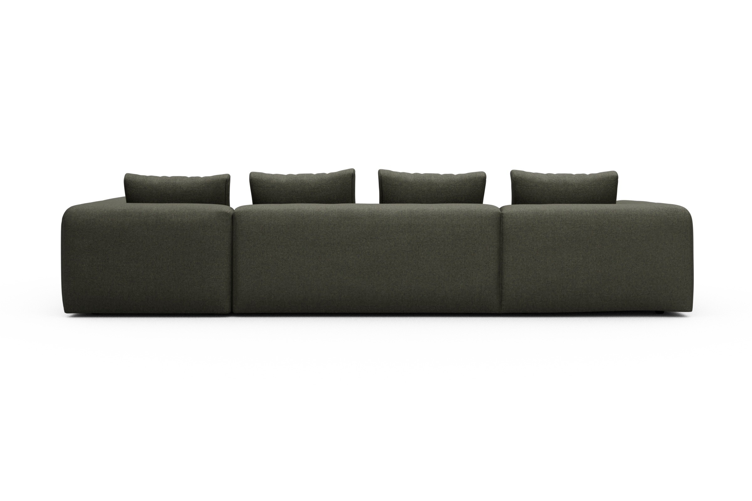 Wohnlandschaft Fred Chaiselongue links mit 2-Sitzer und lange Armlehne rechts Sama-Winter-Moss