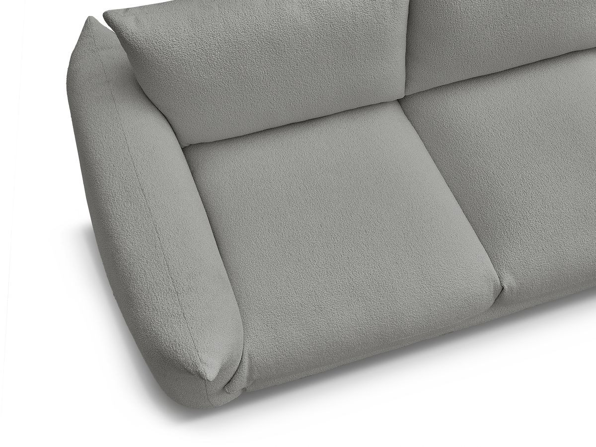 Bobochic Ernest Sofa 5-Sitzer mit Pouf Bouclé-Stoff Dunkelgrau
