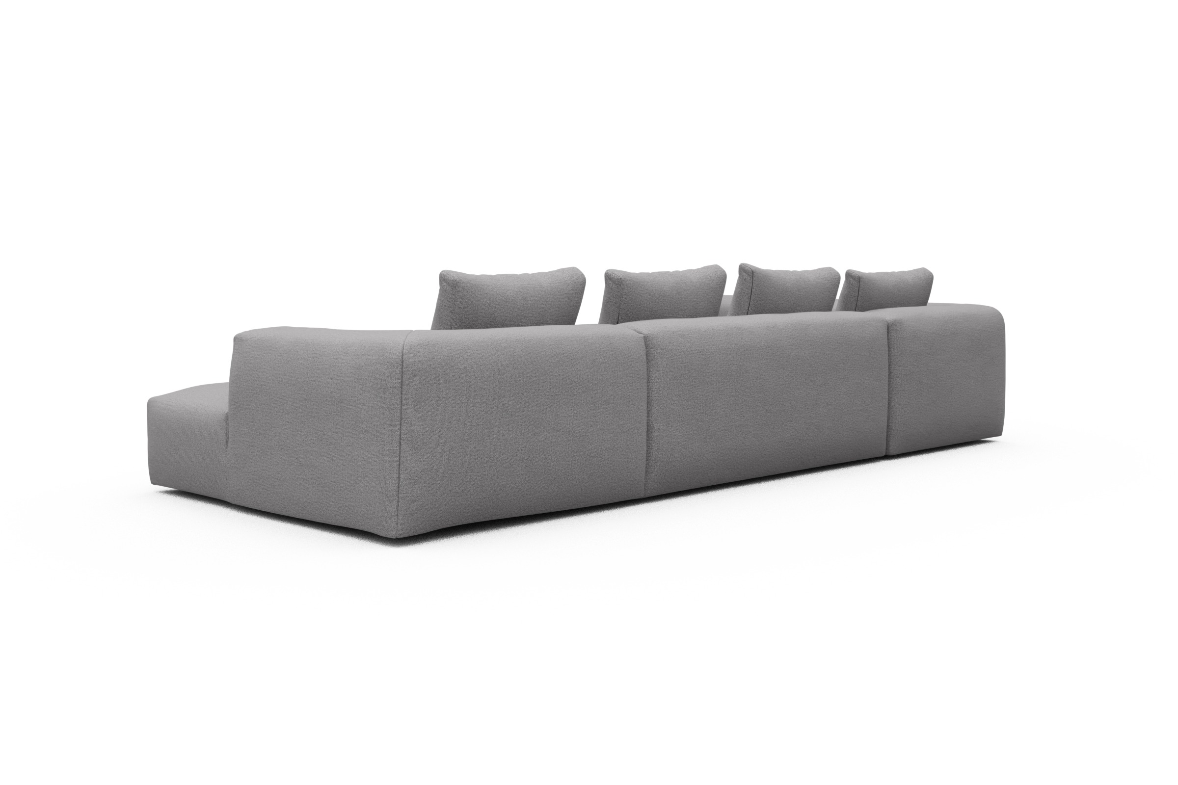 Wohnlandschaft Fred Chaiselongue rechts mit 2-Sitzer und lange Armlehne links Sama-Grey
