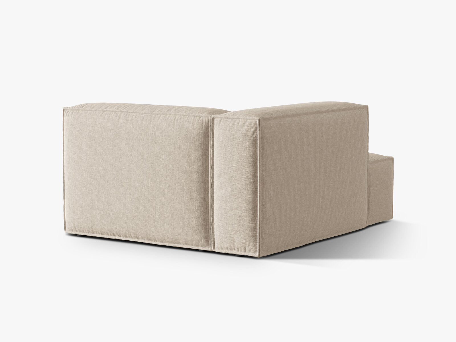 Micadoni Recamiere Nuria 1-Sitzer Links Strukturierter Stoff Beige