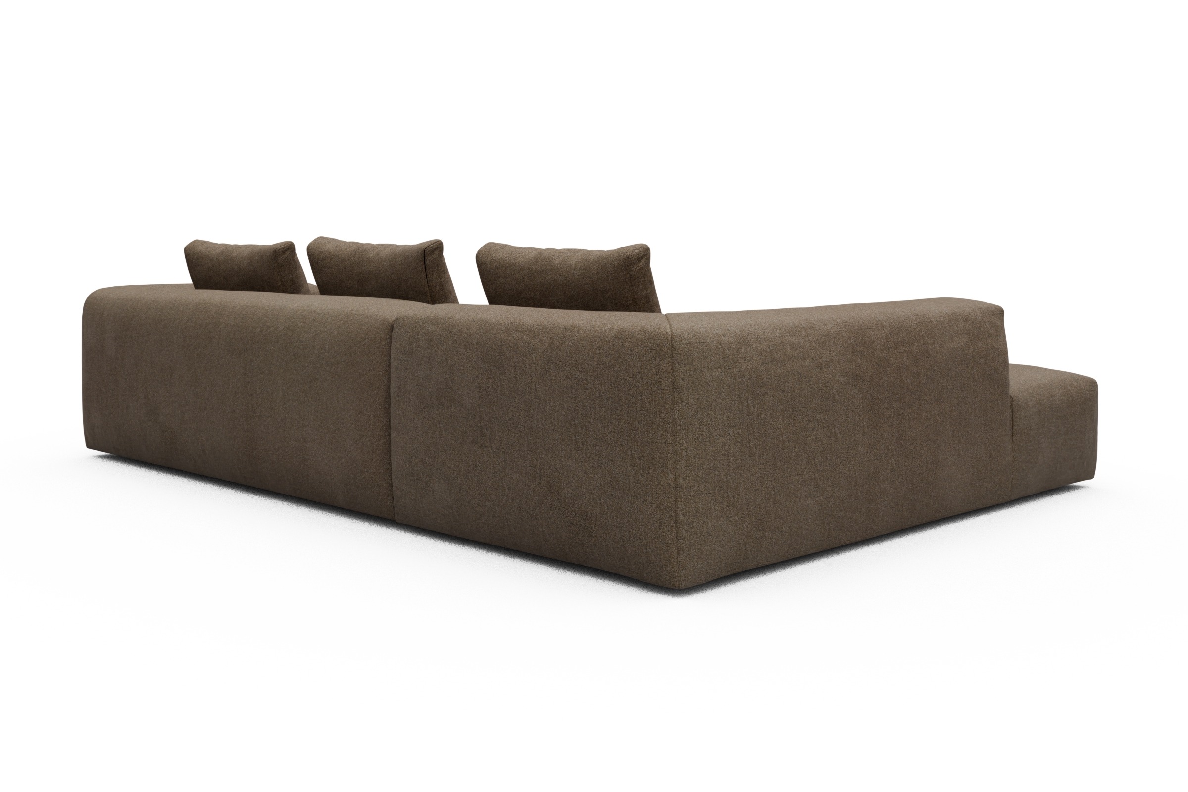 Ecksofa Fred Relax-Ecke links mit 2,5-Sitzer Aivi-Khaki-Brown