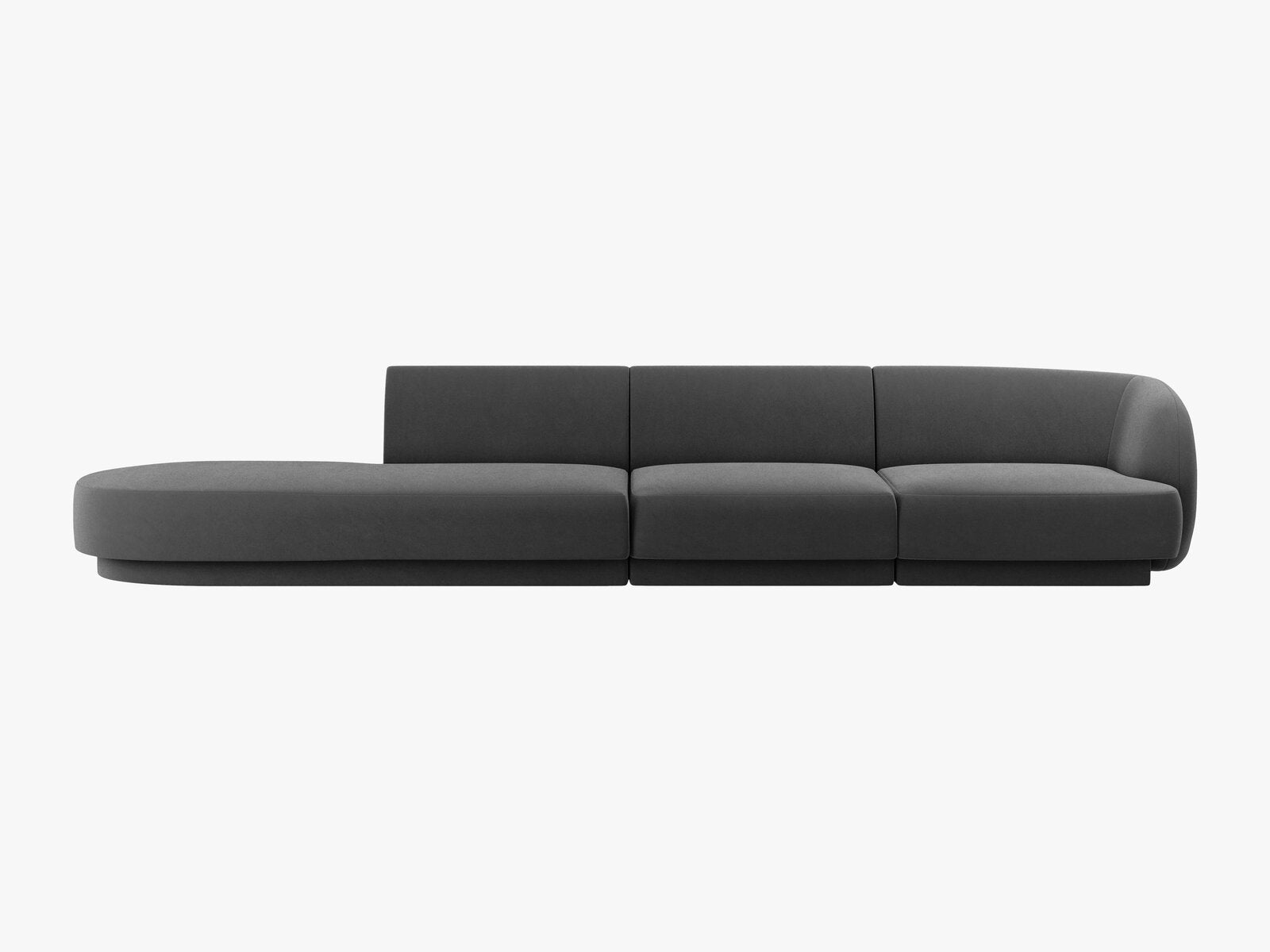 Micadoni Sofa Miley 4-Sitzer Links Samt Bluvel Grau