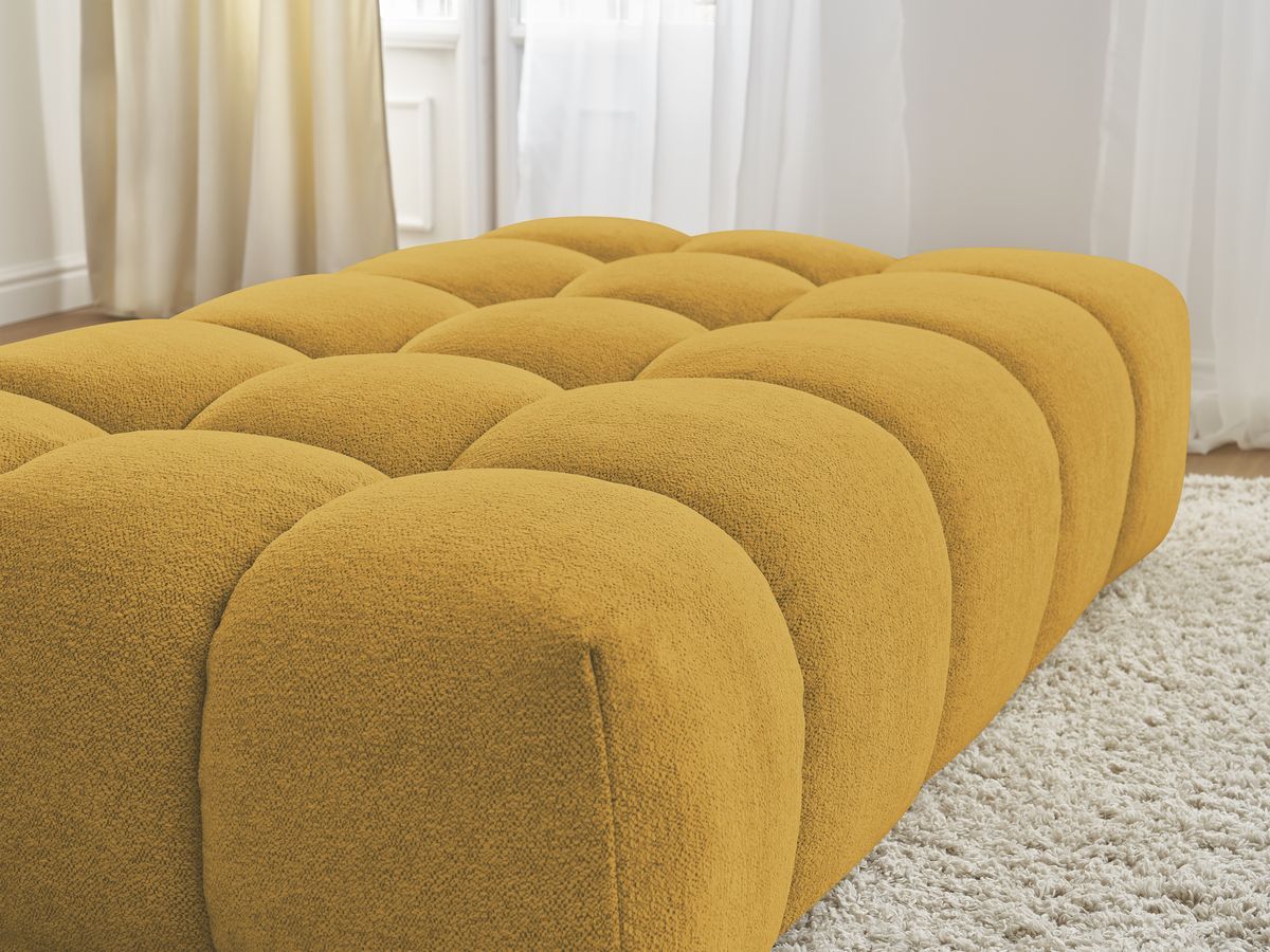 Bobochic Everest Pouf 166 × 100 cm Melange-Stoff Gelb