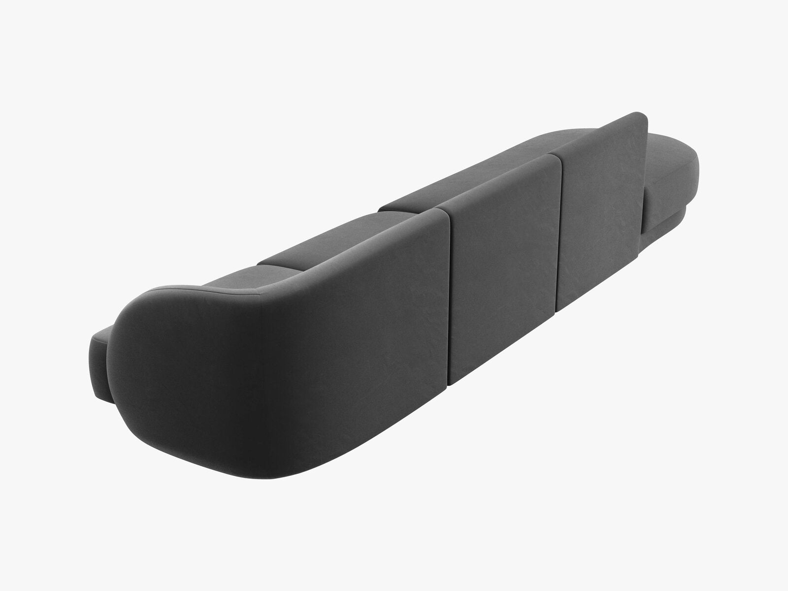 Micadoni Sofa Miley 4-Sitzer Links Samt Bluvel Grau