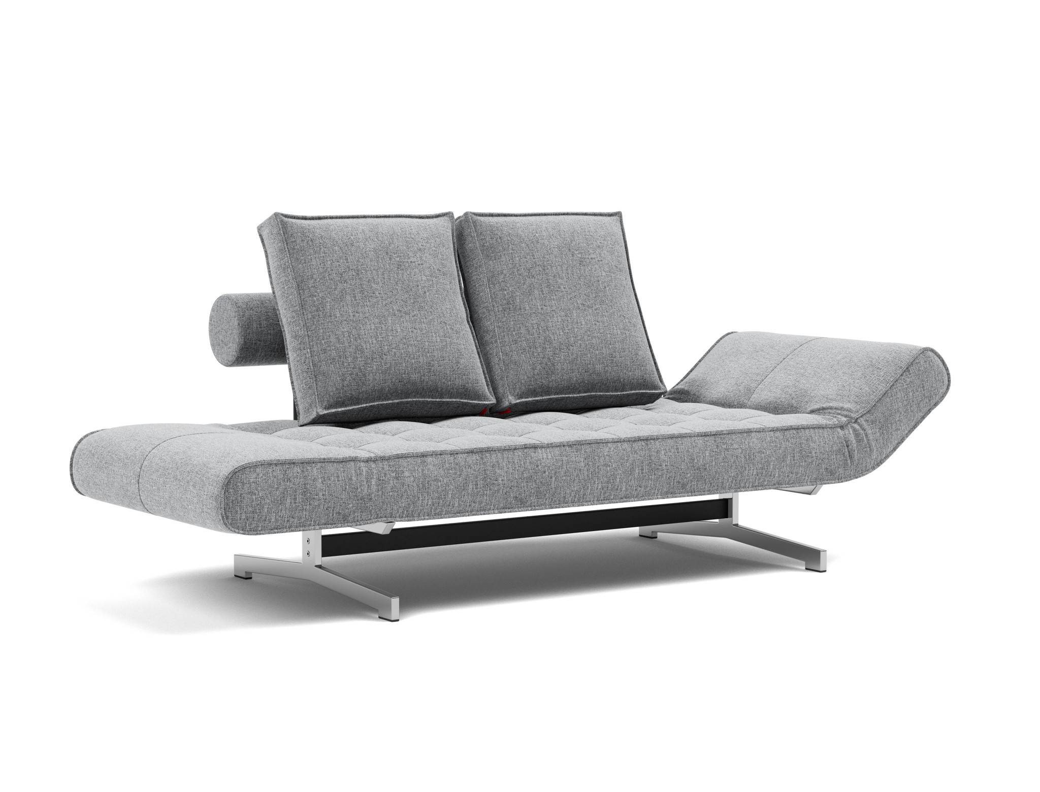 Tagesbett Ghia Strukturierter Stoff Twist 565-Granite Beine Chrom