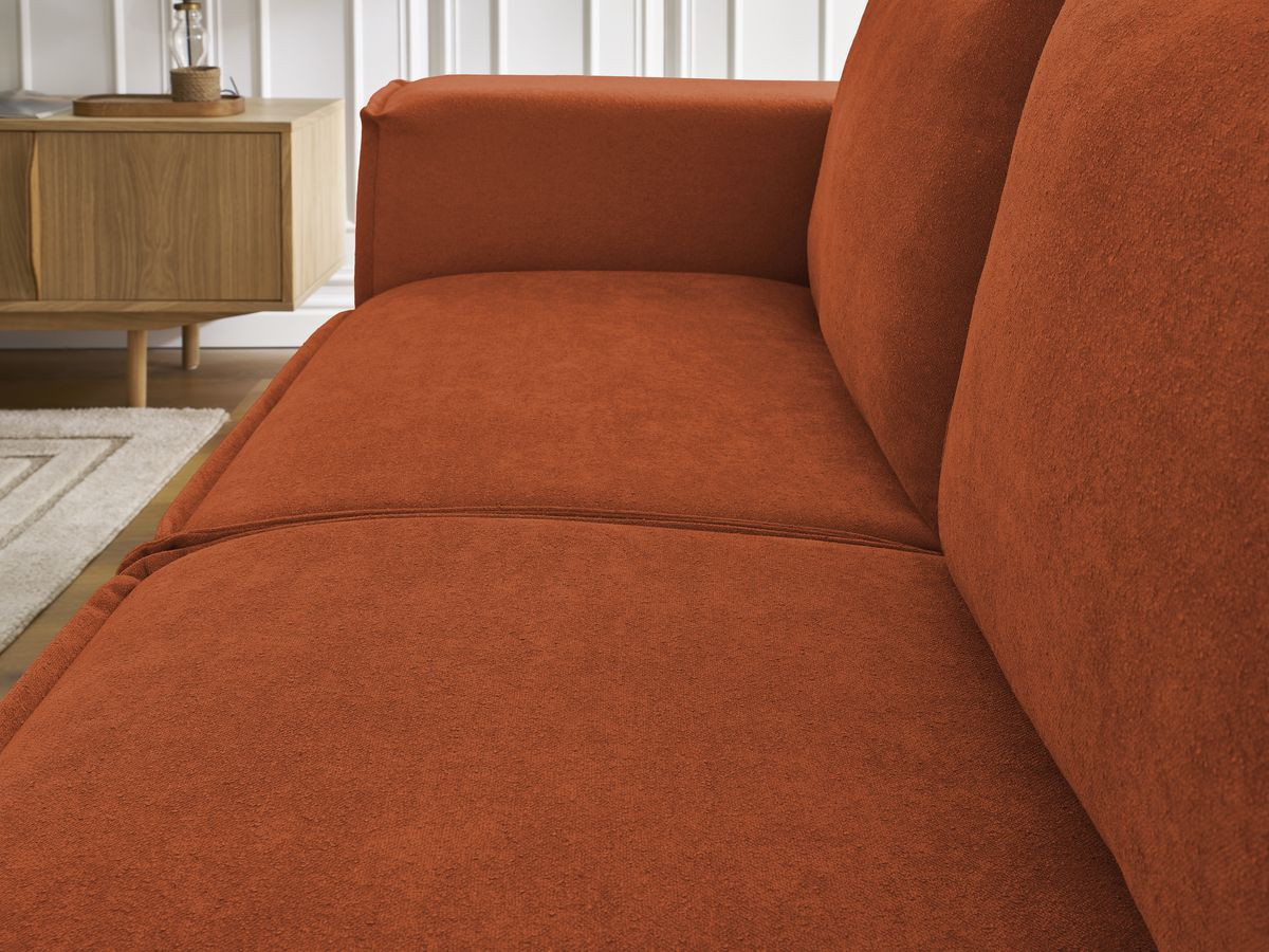 Bobochic Chelsea Schlafsofa 3-Sitzer Strukturstoff Orange, Liegefläche 160 × 200 cm