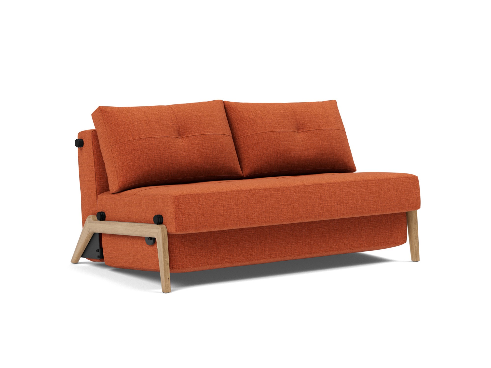 Schlafsofa Cubed 140 Chenille Esina 412-Rust-Orange Beine Eiche