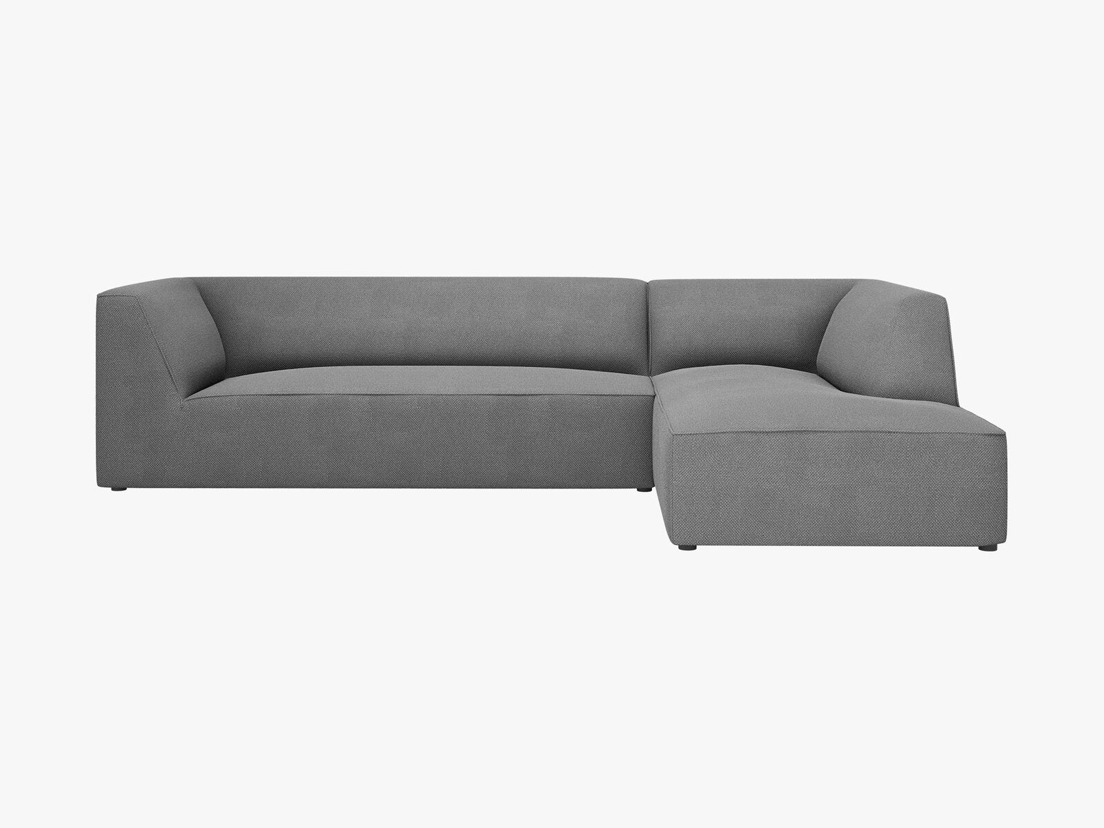 Micadoni 4-Sitzer Modular Sofa Ruby Rechts Strukturierter Stoff Ottawa Grau