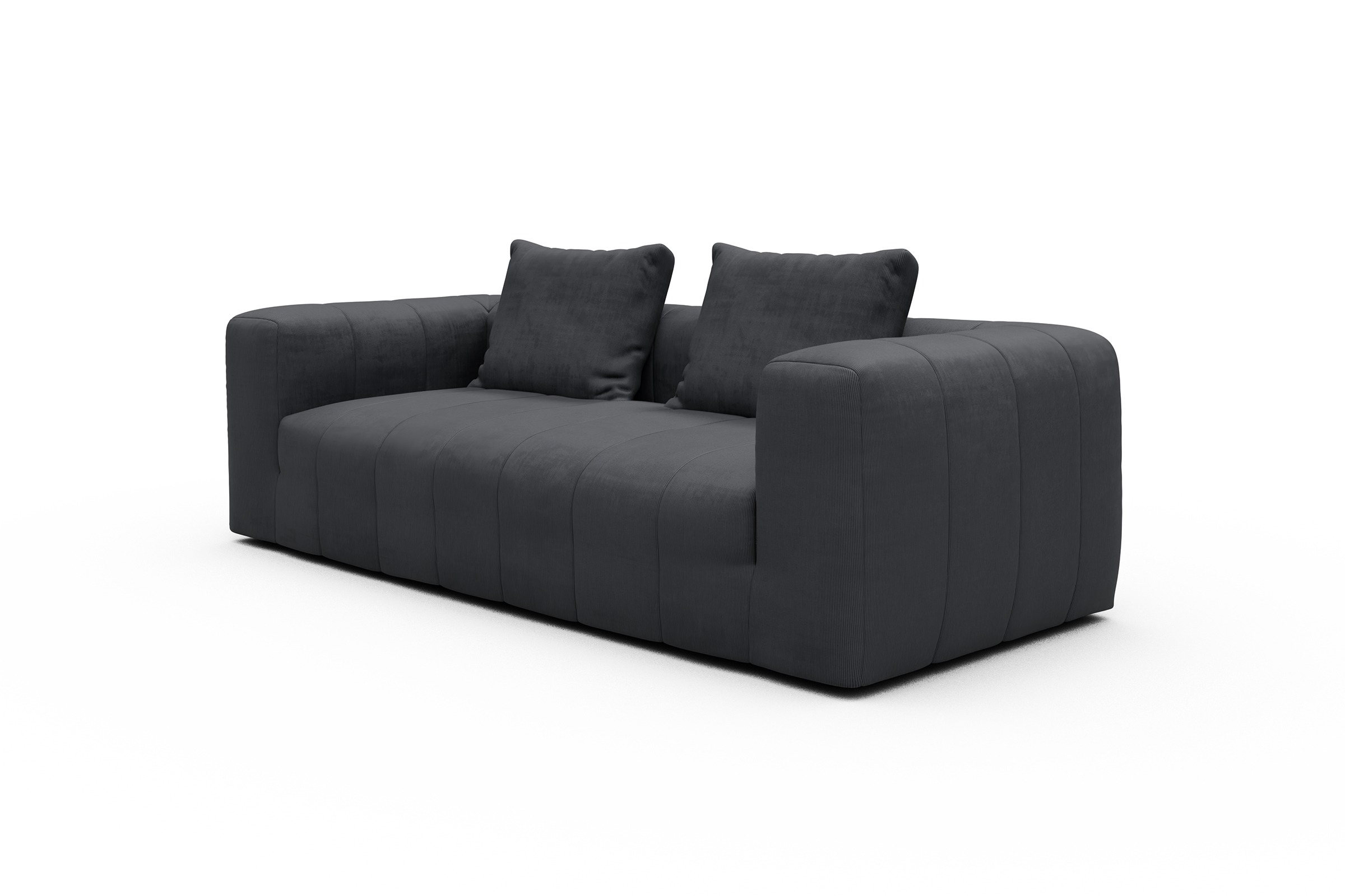 Sofa Hugo 3-Sitzer Cordufine-Slate-Grey