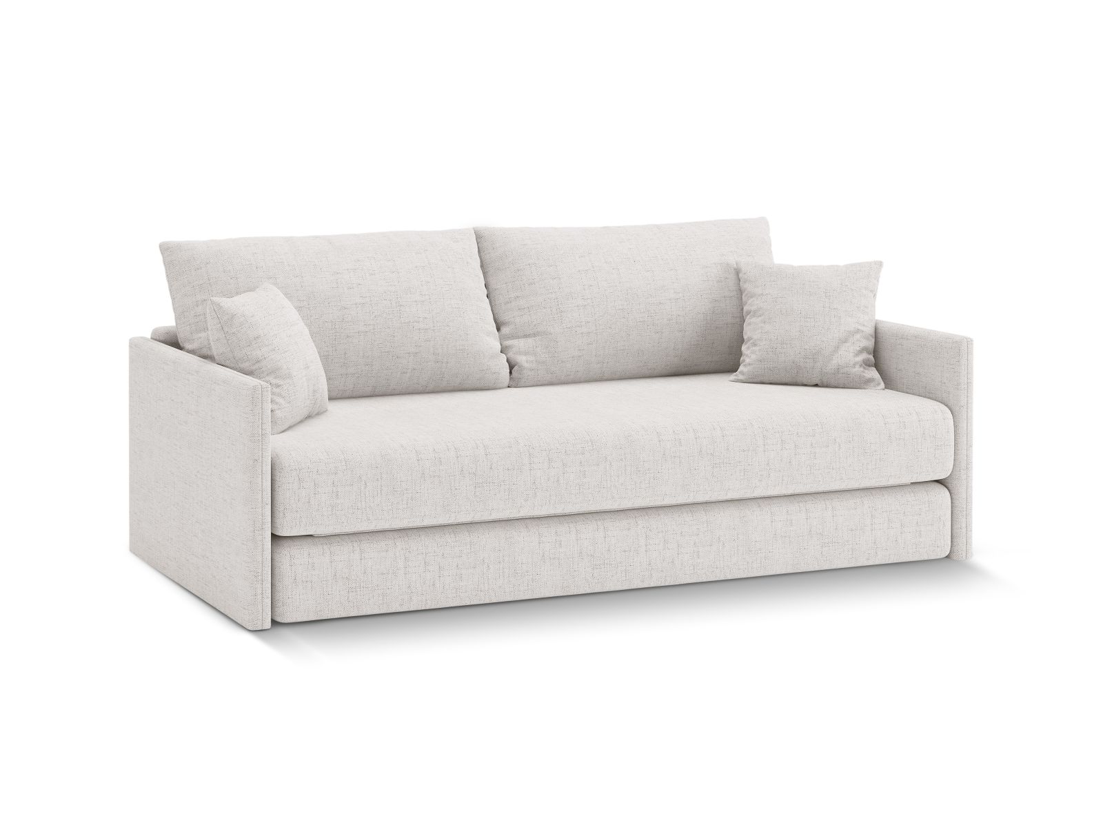 Cosmopolitan Design Schlafsofa Shannon 3-Sitzer Strukturierter Stoff Moly Helles Beige