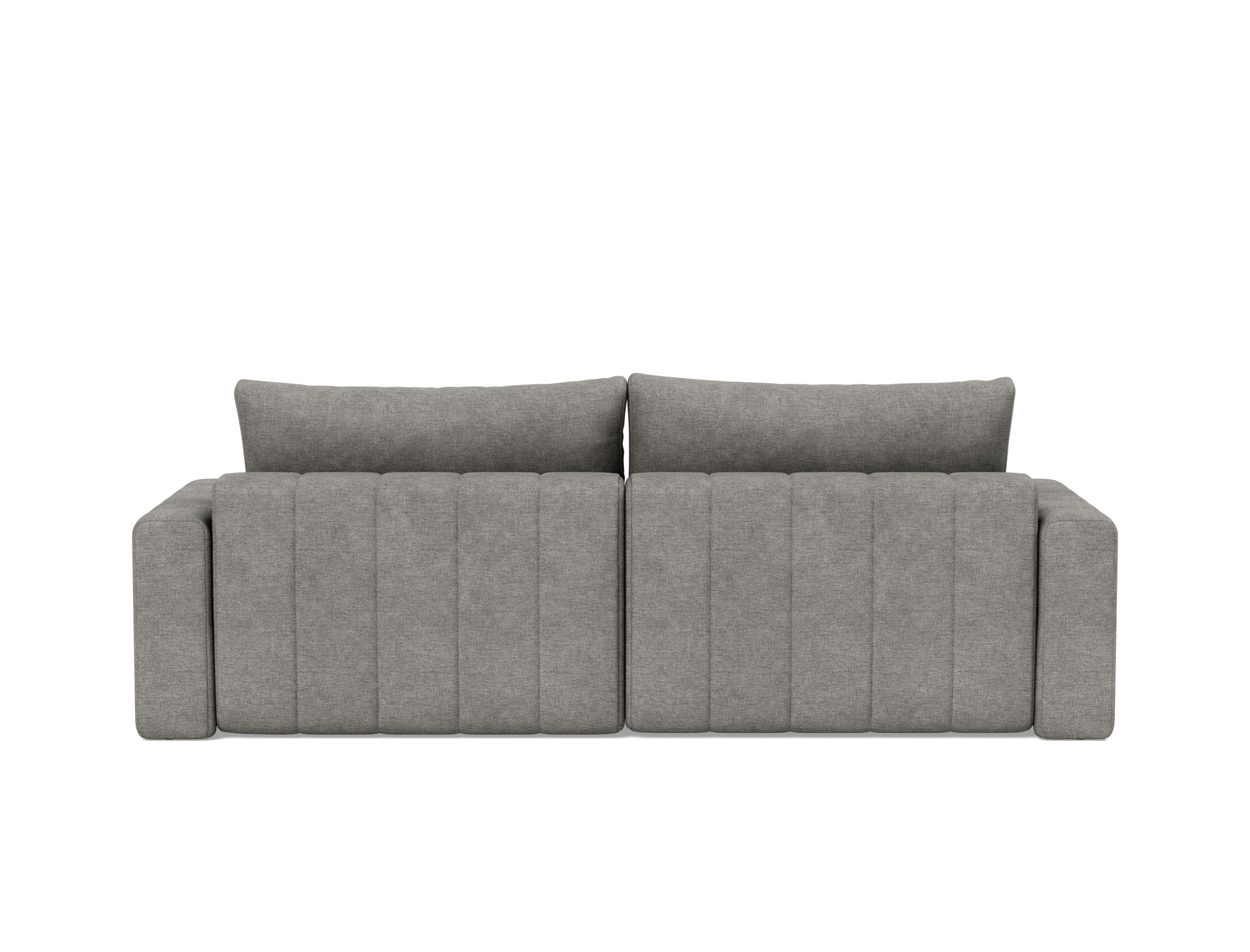Schlafsofa Akello mit Chaiselongue und Armlehnen Flachgewebe Avella 282-Warm-Grey