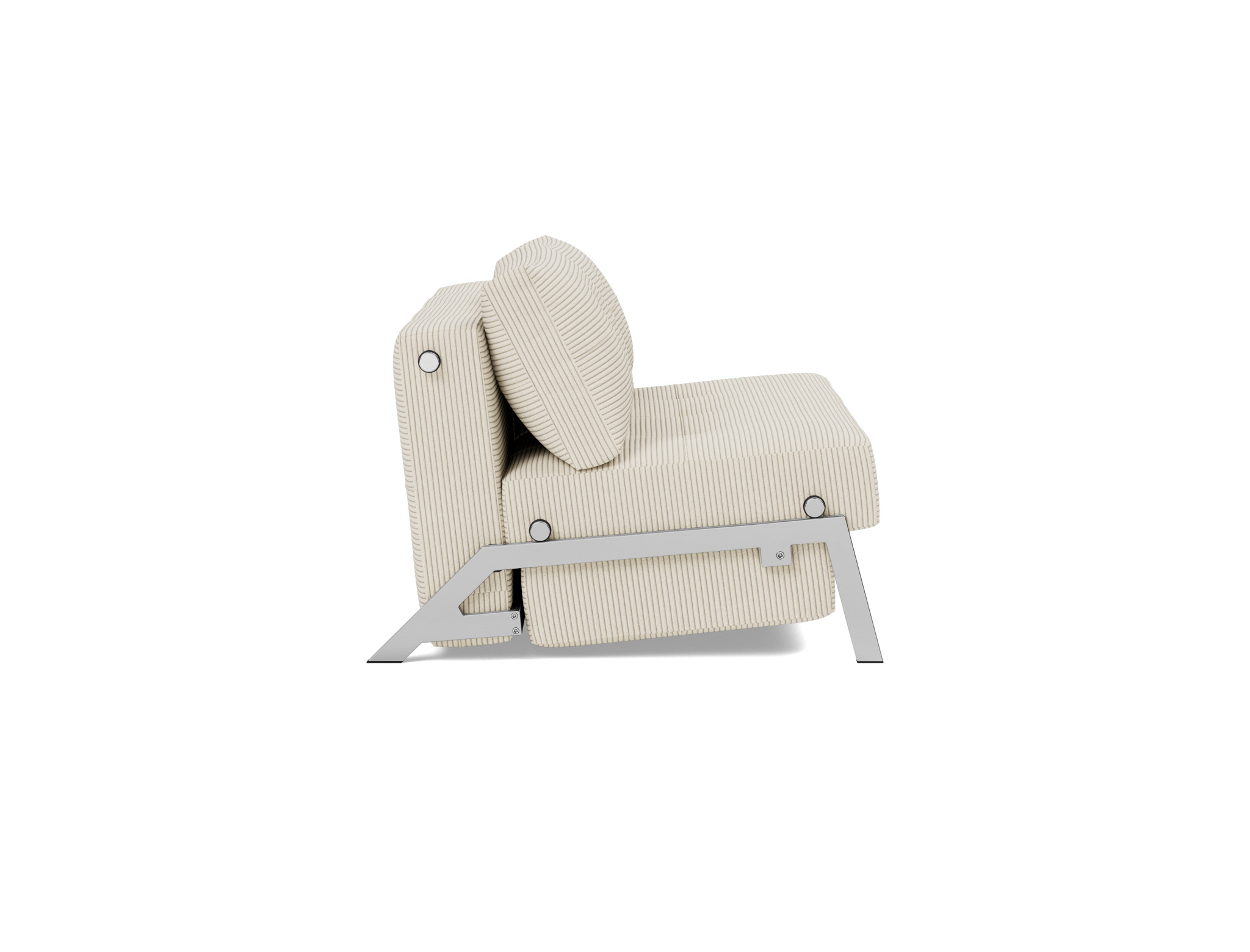 Schlafsofa Cubed 140 Kord Corduroy 594-Ivory Beine Chrom