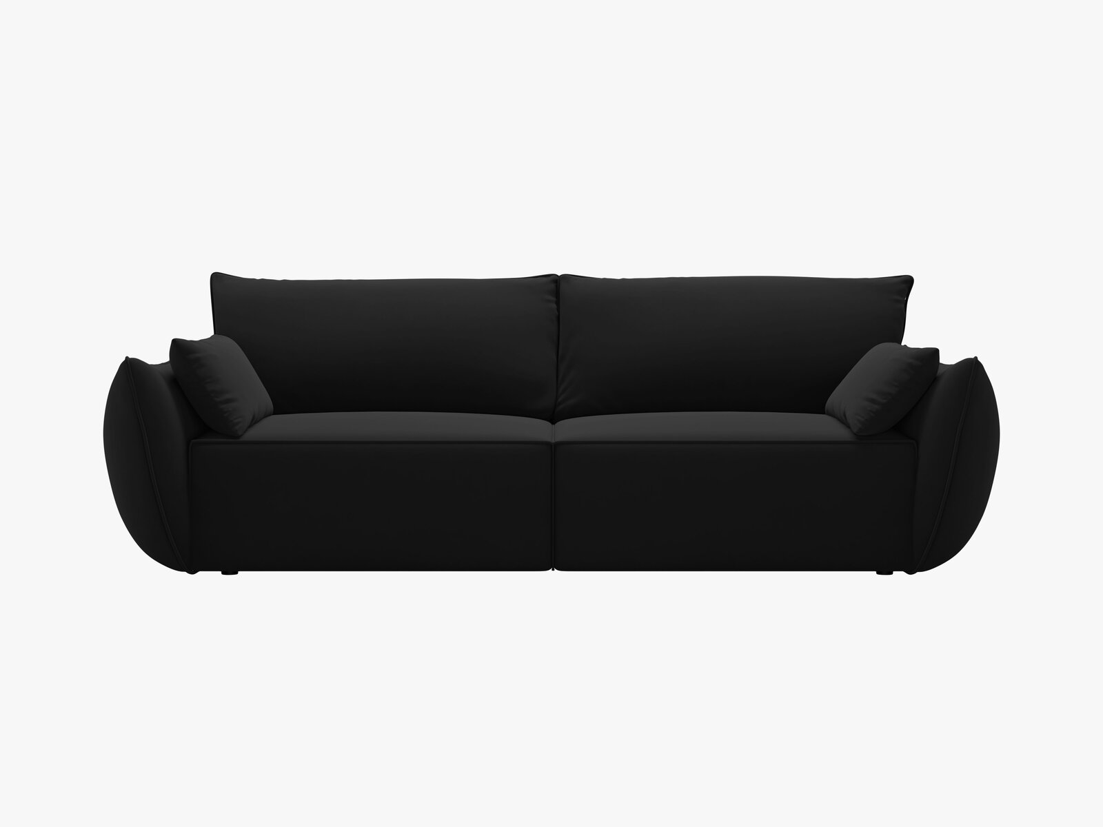 Micadoni Kaelle Schlafsofa 3-Sitzer mit Bettkasten Samt Bluvel Schwarz