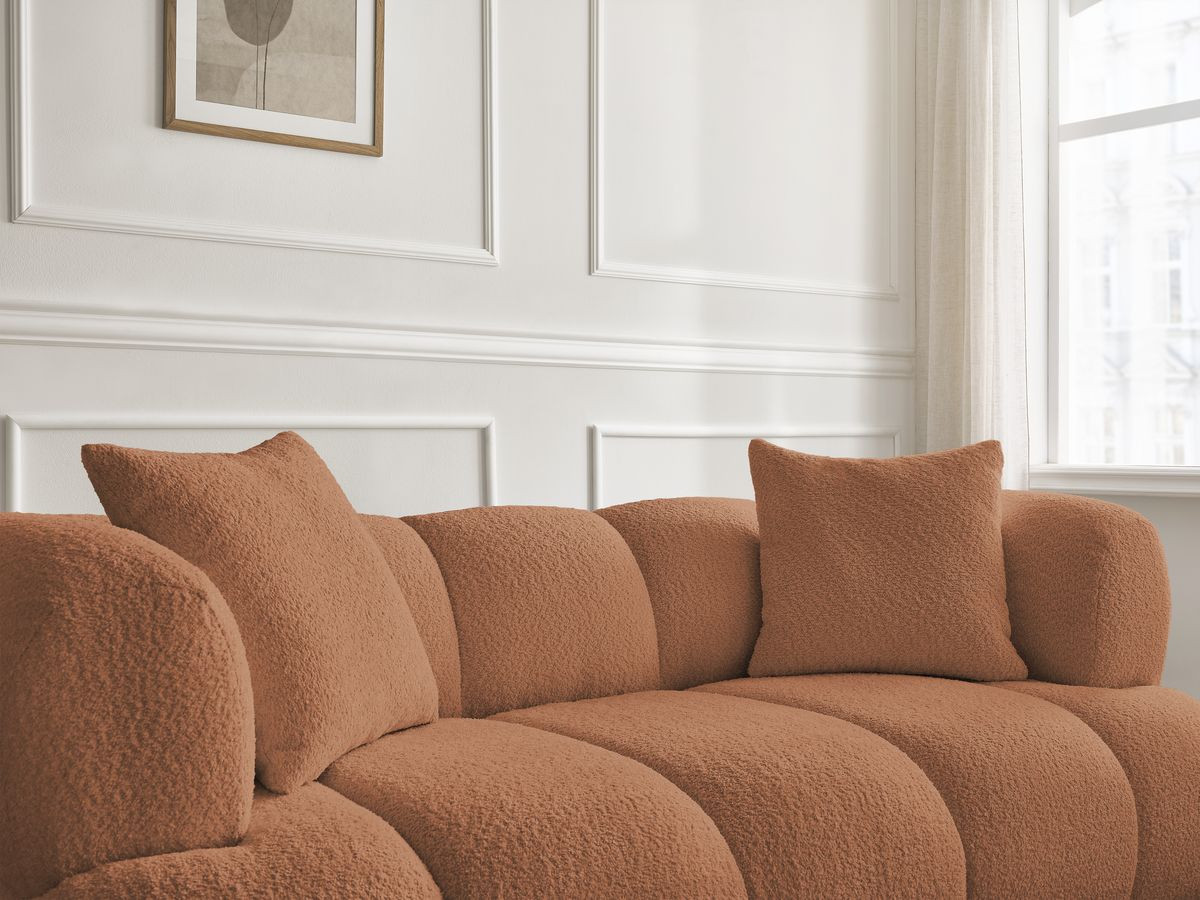 Bobochic Pamira Sofa 2-Sitzer Bouclé-Stoff Orange