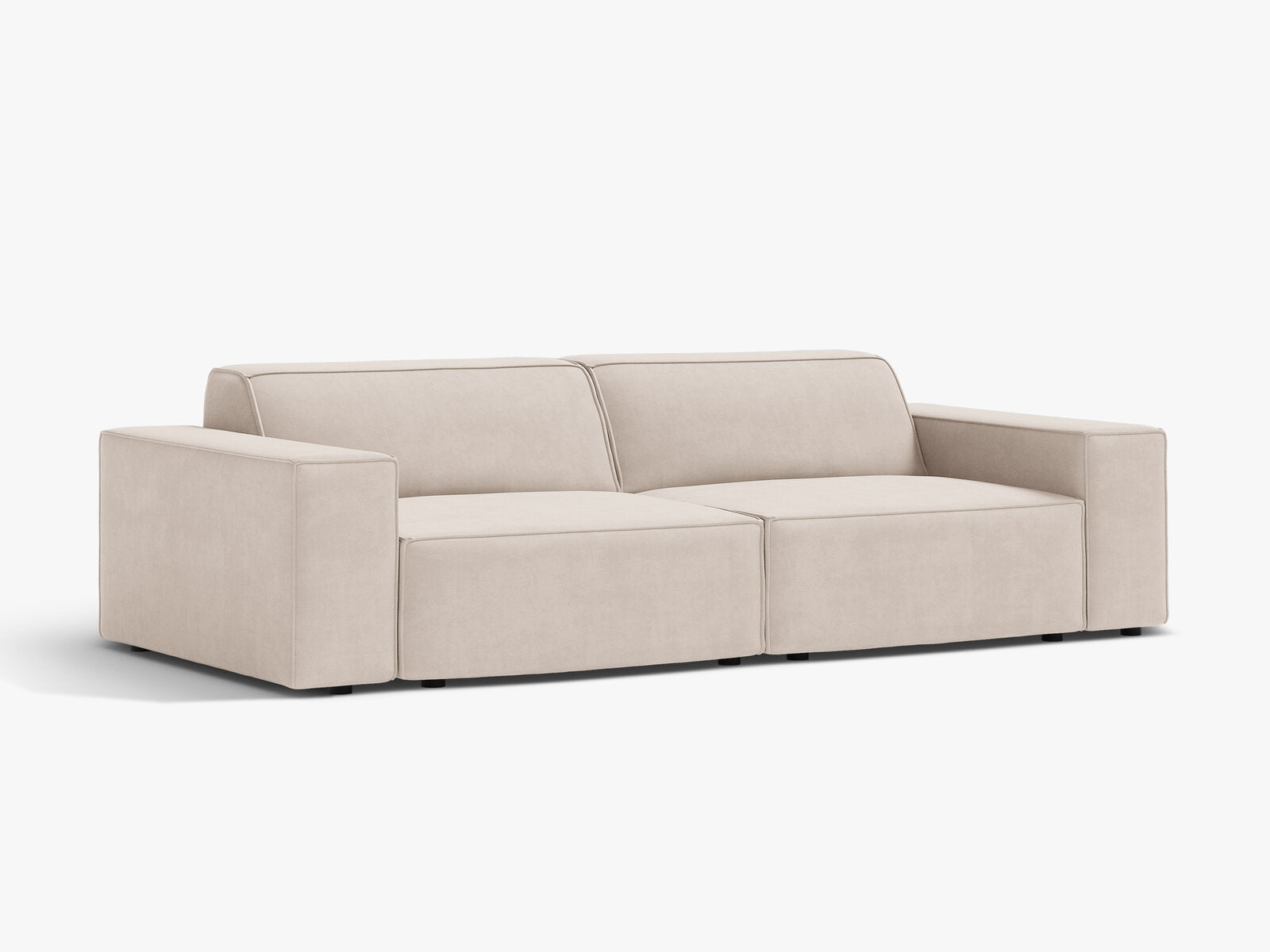 Micadoni 3-Sitzer Sofa Jodie Samt Venus Helles Beige