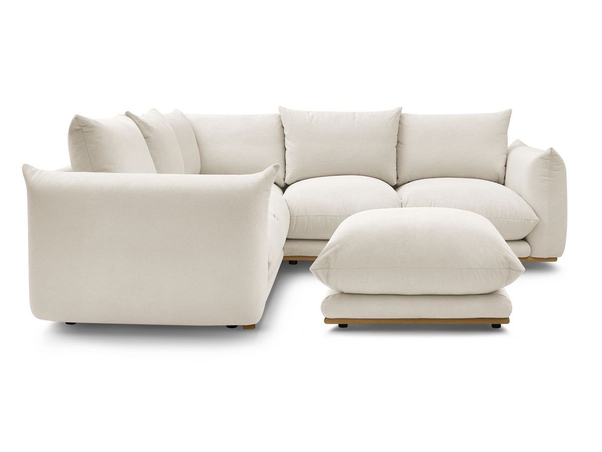 Bobochic Ernest Ecksofa mit Pouf Stoff Beige
