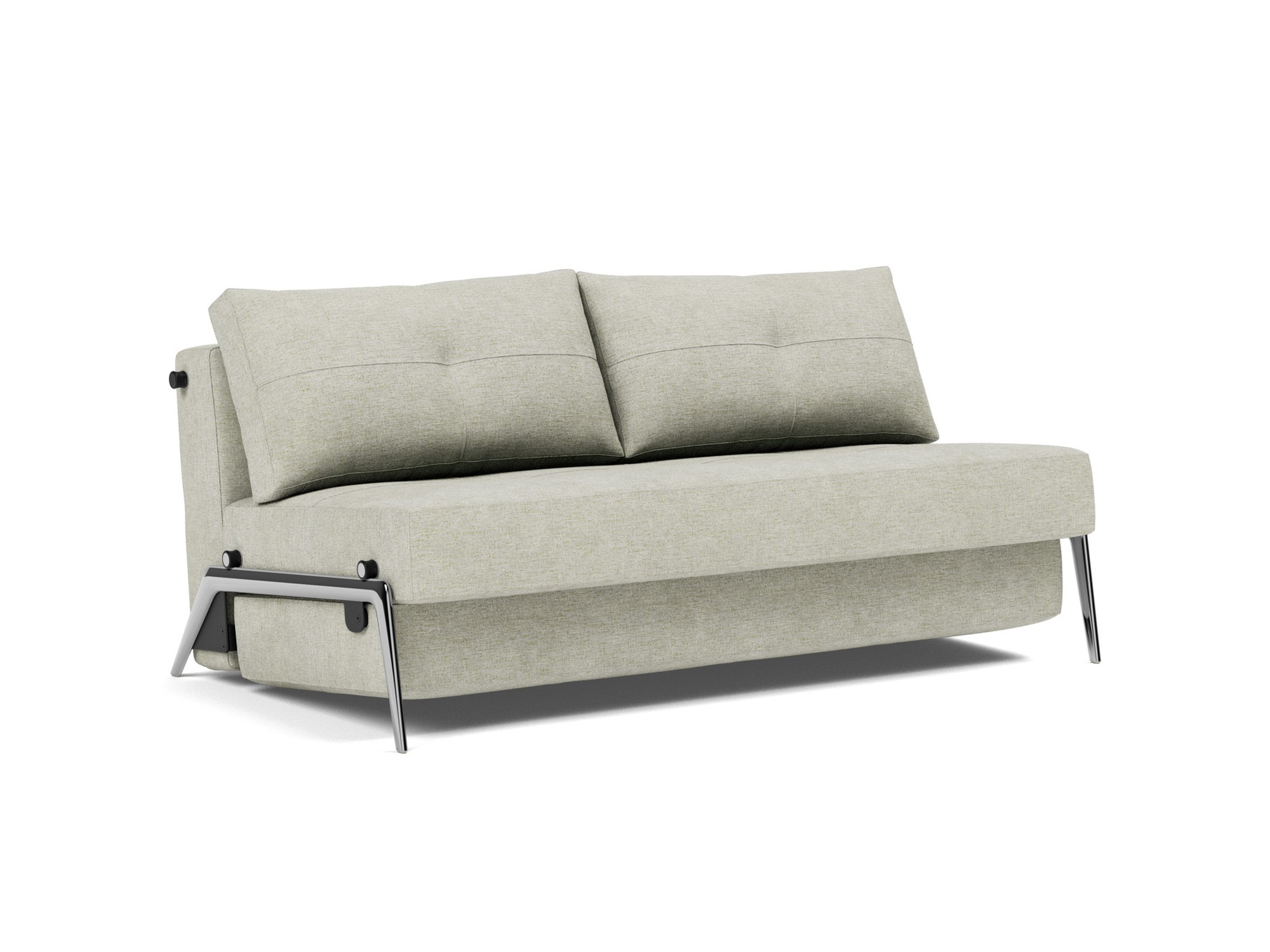Schlafsofa Cubed 160 Flachgewebe Avella 280-Sand Beine Aluminium