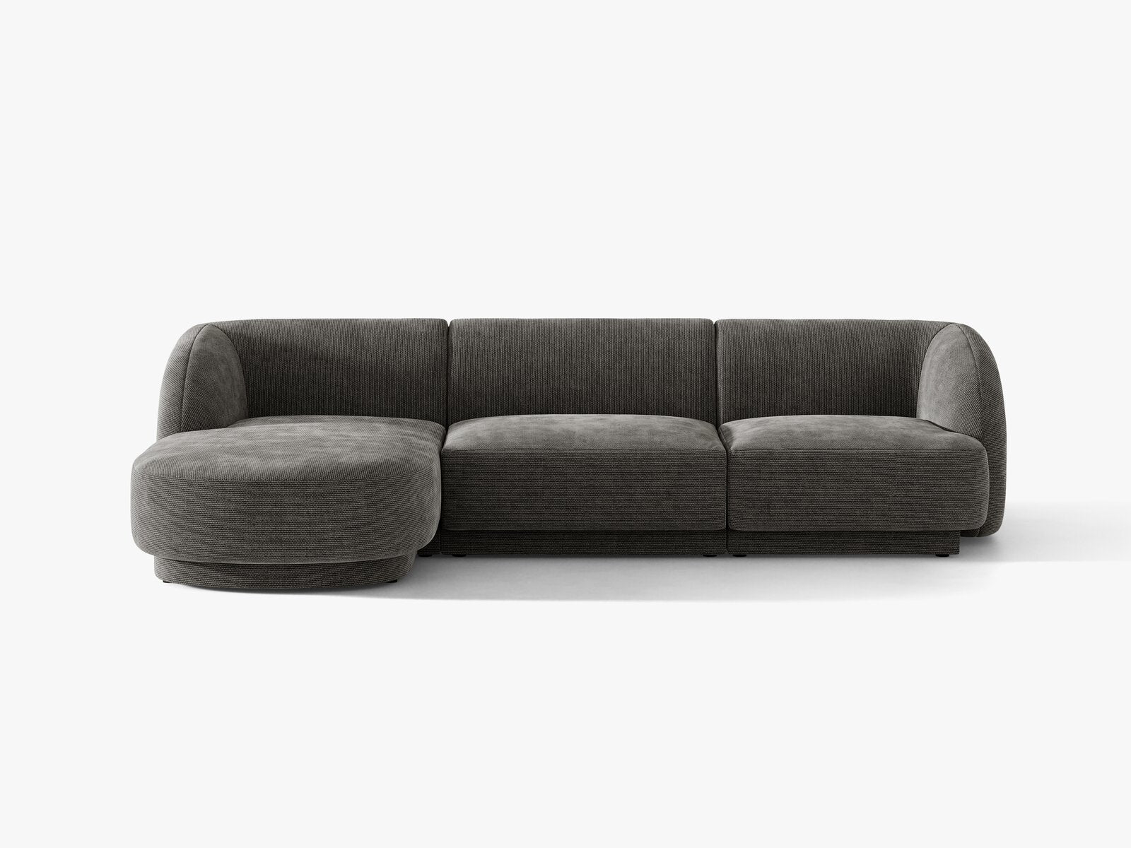 Micadoni Ecksofa Miley 4-Sitzer Links Chenille Haga Grau