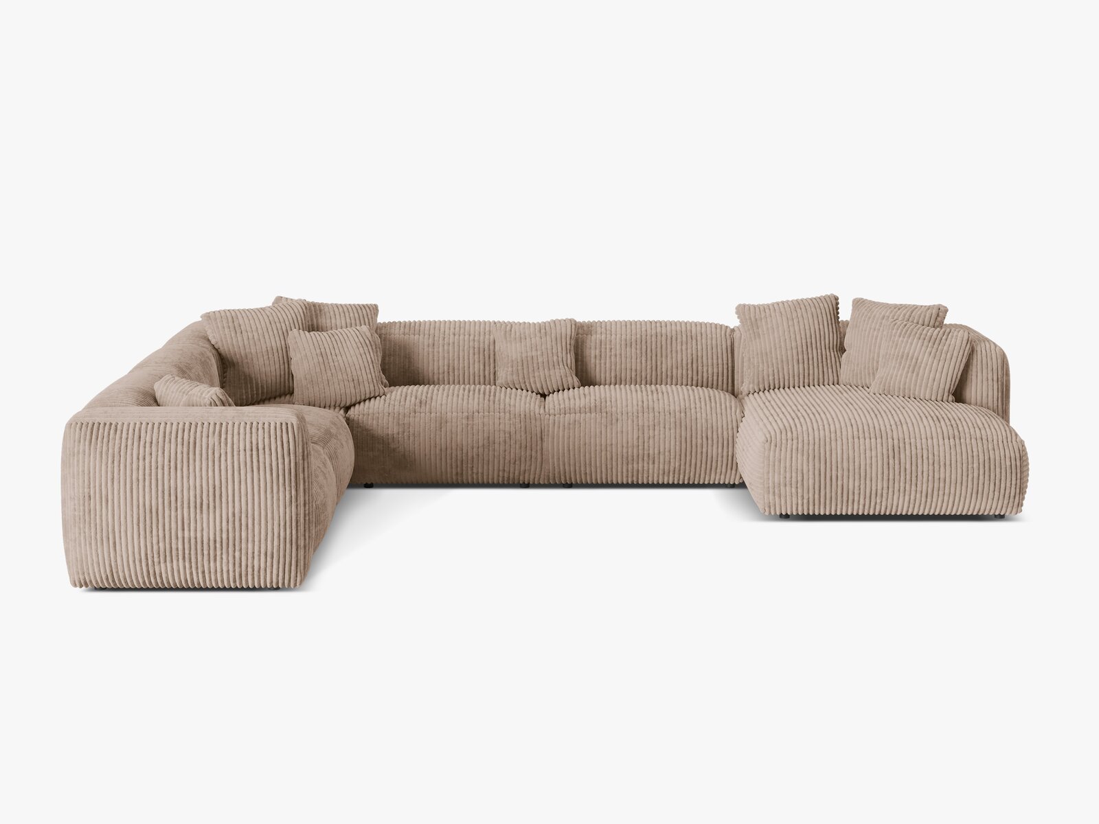 Micadoni modulares Ecksofa XL Martina 6-Sitzer Links Kord Tilia Eichel
