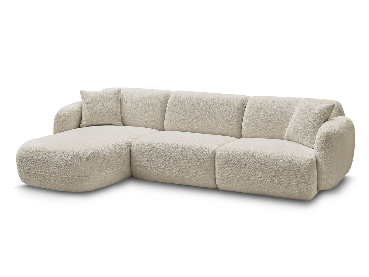 Bobochic Anda Ecksofa 292 × 163 cm Chenille Beige Ecke links