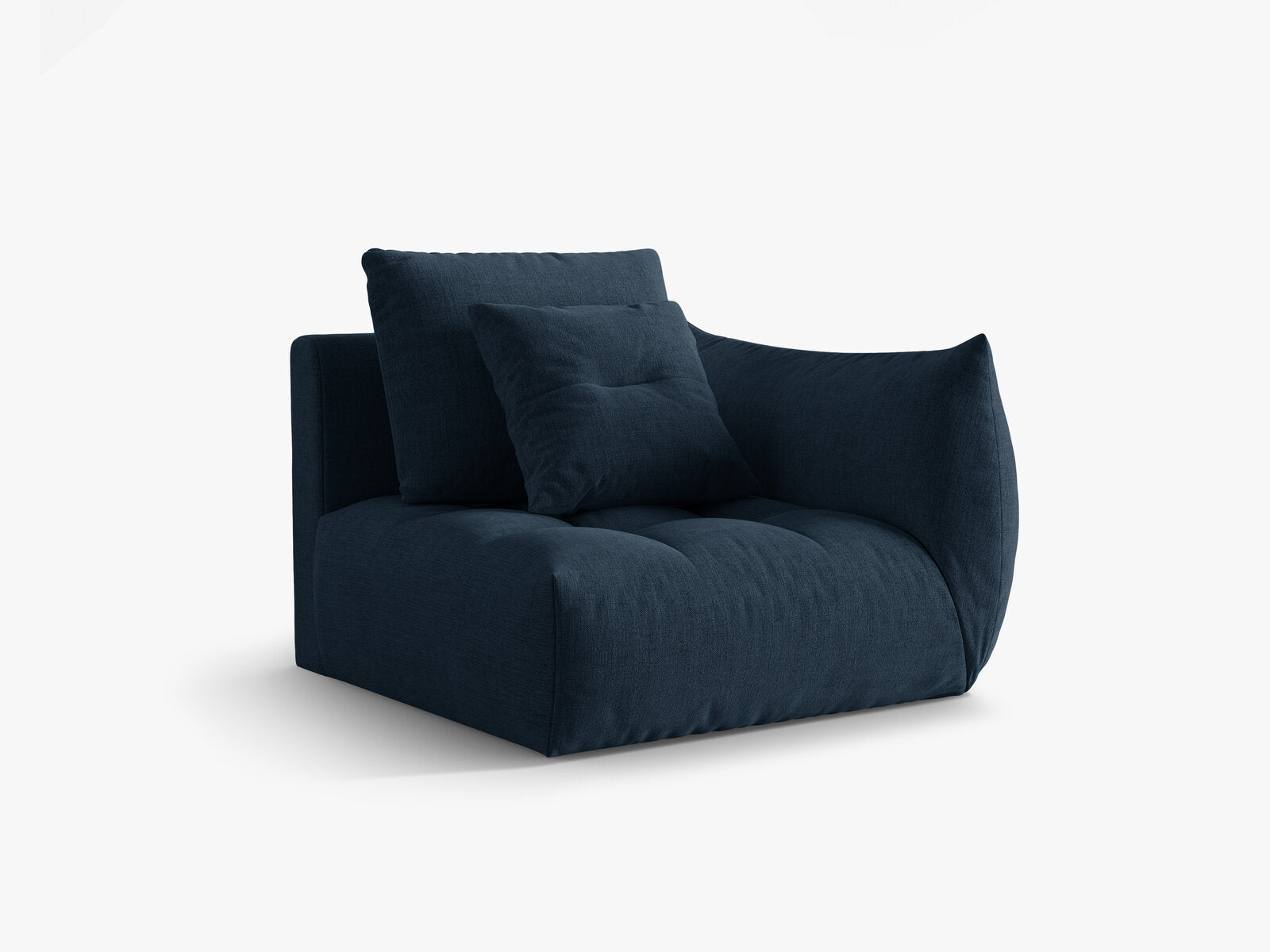 Micadoni Eckmodul Bloom Strukturierter Stoff Wind Marineblau Rechts