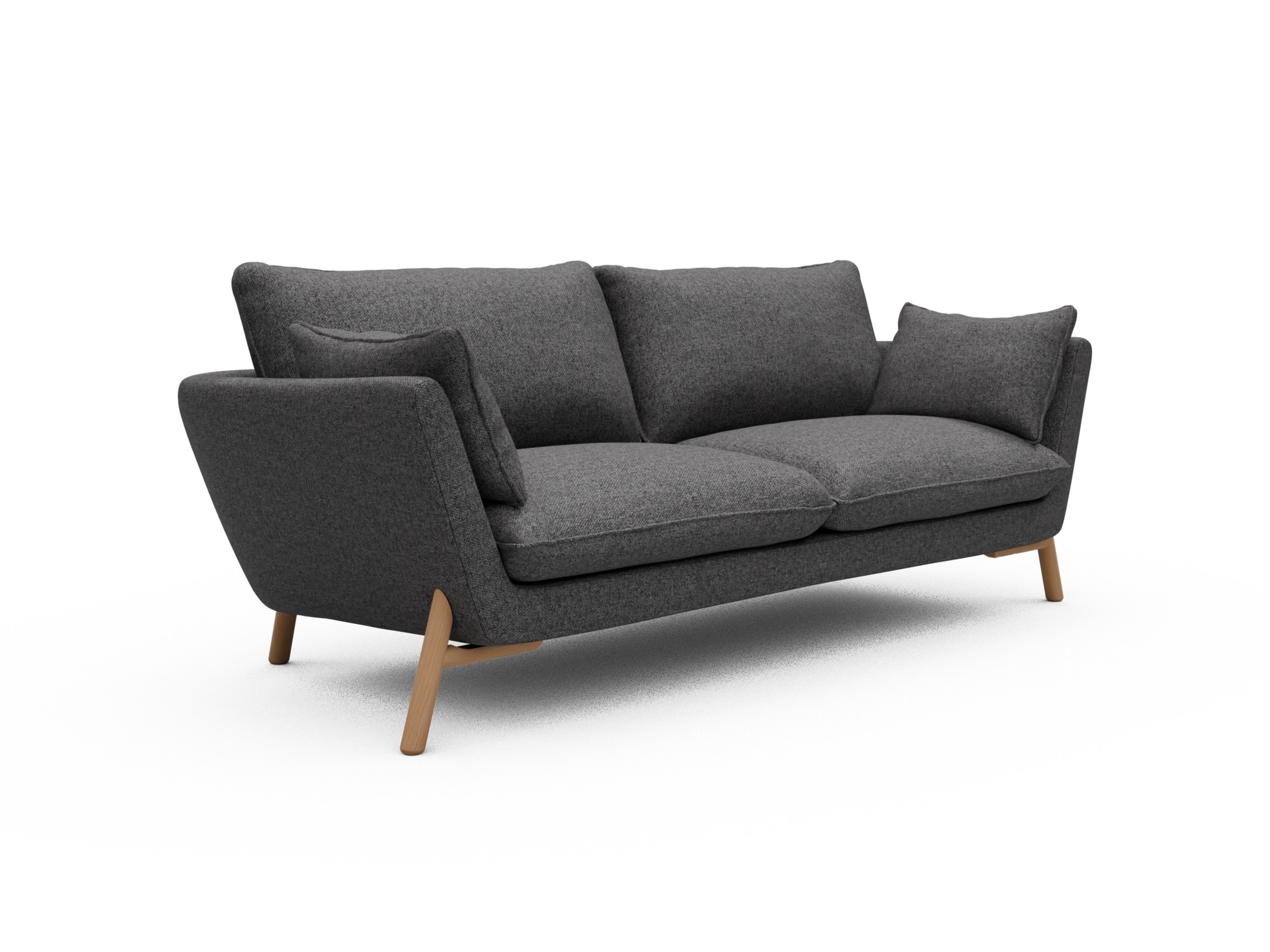 Skandi Home Sofa Emil 3-Sitzer Beinfarbe Eiche Natur Sama-Antracite moebelfaktor