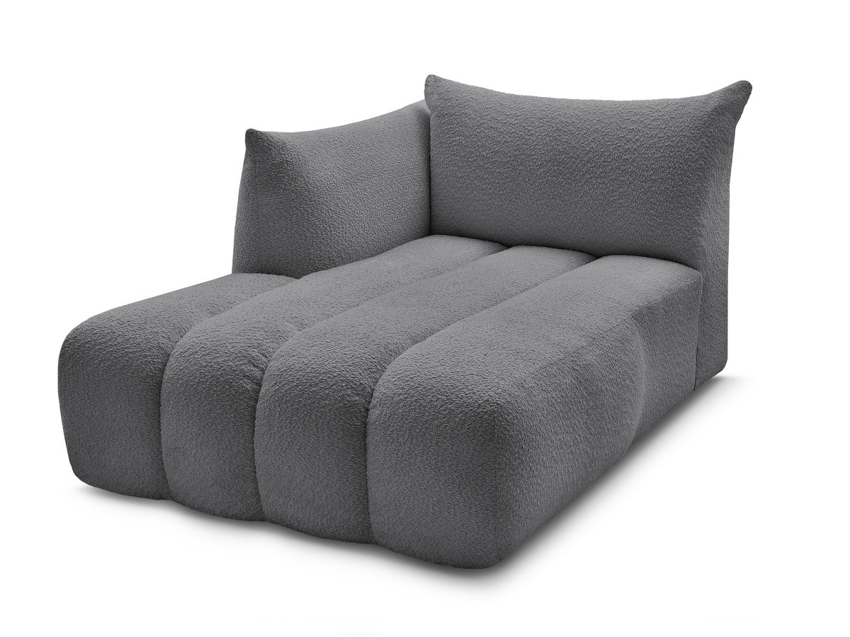 Bobochic Azra Méridienne-Modul Bouclé-Stoff Dunkelgrau Ecke links