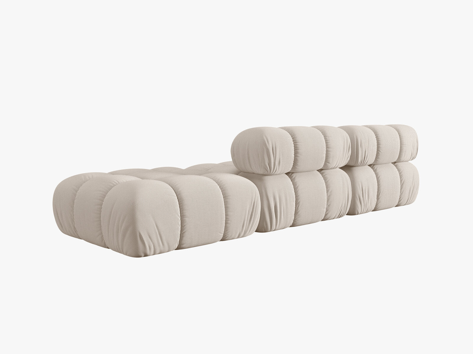Micadoni Modulares Sofa Bellis 4-Sitzer Rechts 3D-Stoff Sonic Helles Beige
