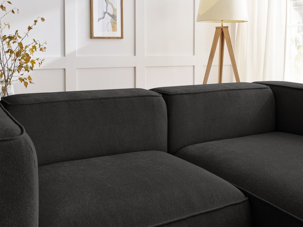Bobochic Zephyr Ecksofa 260 × 165 cm Strukturstoff Schwarz Ecke rechts
