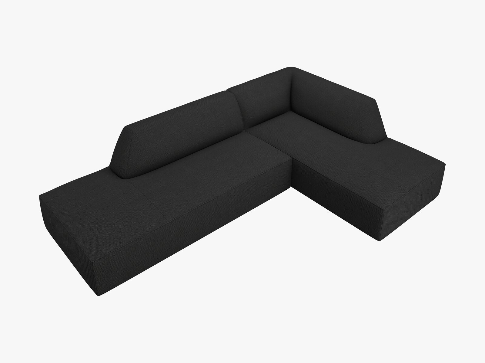 Micadoni Ecksofa Ruby 4-Sitzer Rechts Strukturierter Stoff Ottawa Schwarz