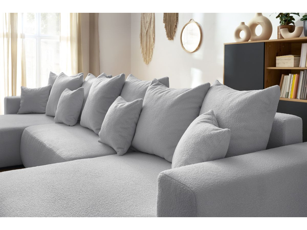 Bobochic Envy Wohnlandschaft Bouclé-Stoff Hellgrau