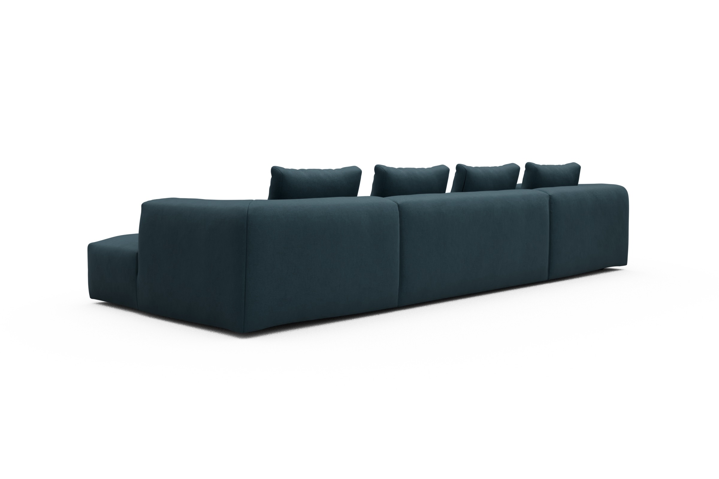 Wohnlandschaft Fred mit 2-Sitzer und Chaiselongue beidseitig Satya-Indigo