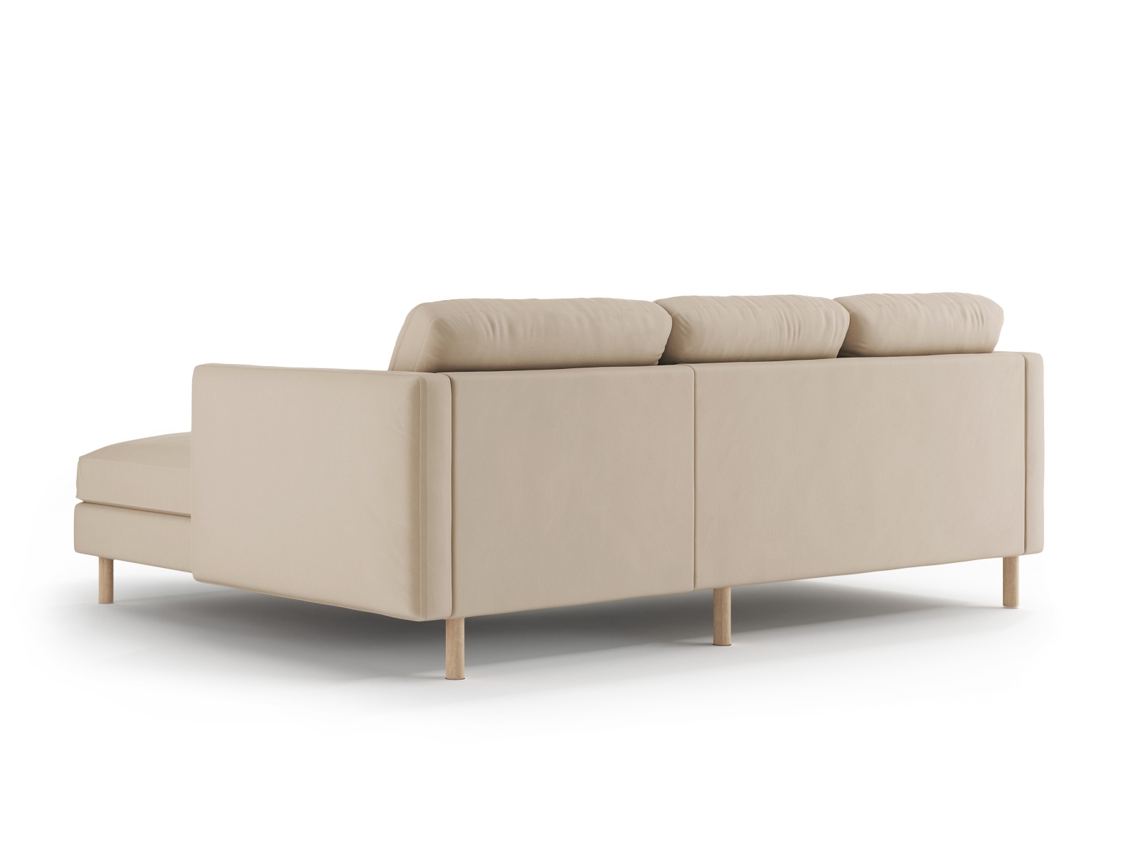 Micadoni Ecksofa Eden 3-Sitzer Rechts Samt Nude