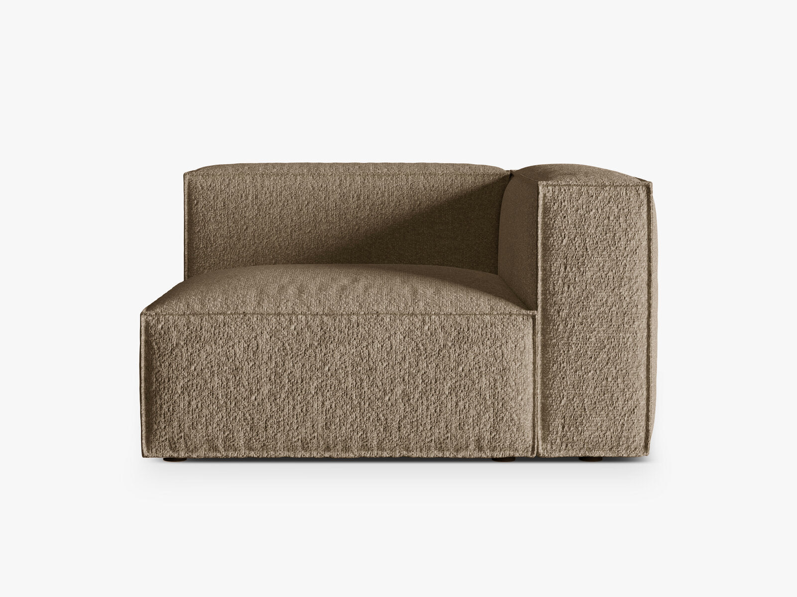 Micadoni Eckmodul Groß Nuria 1-Sitzer Rechts Boucle Cappuccino
