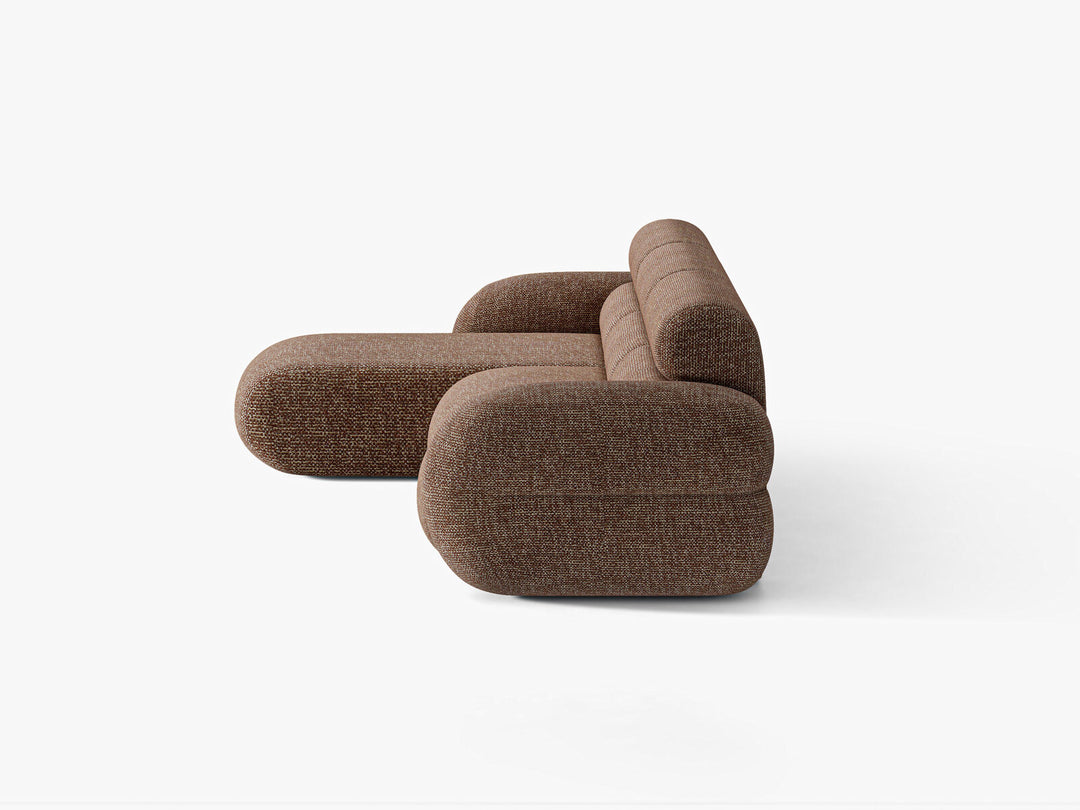 Micadoni Neo Ecksofa 4-Sitzer Links Chenille SILENCIO Braun