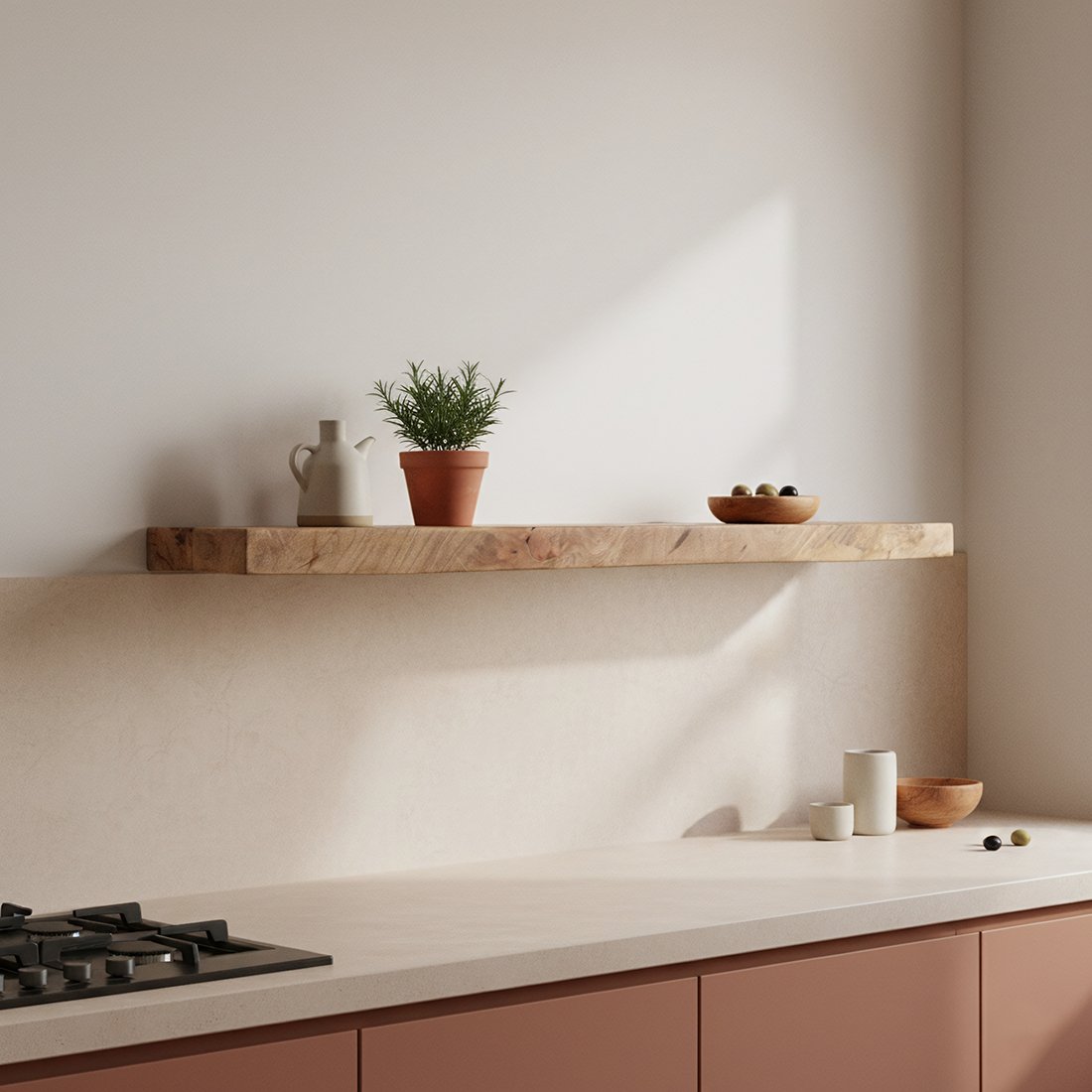 Raw Materials Wandregal Mangoholz schwebend