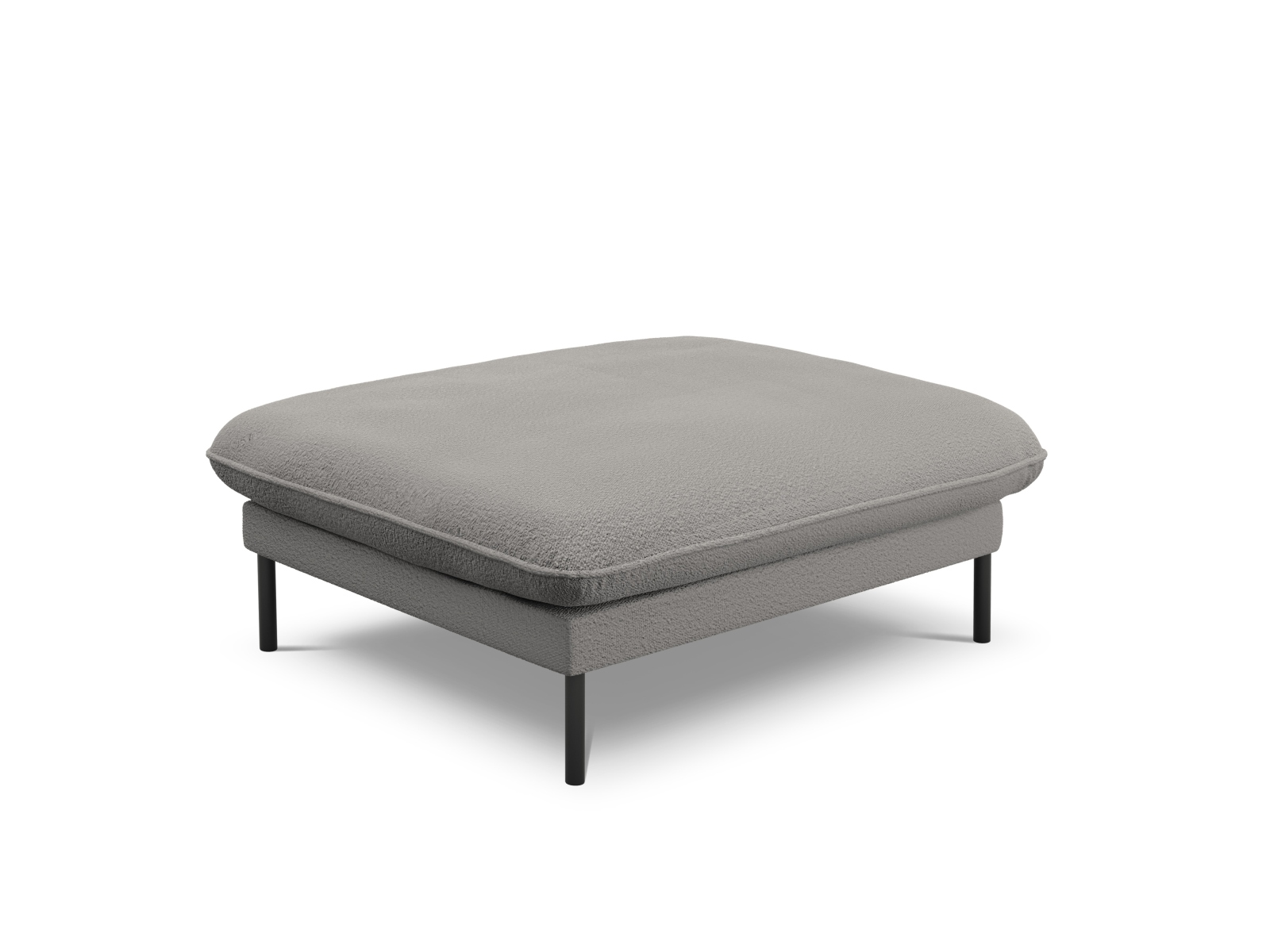 Cosmopolitan Design Pouf Vienna Boucle Ascot Grau Beine Schwarzes Metall