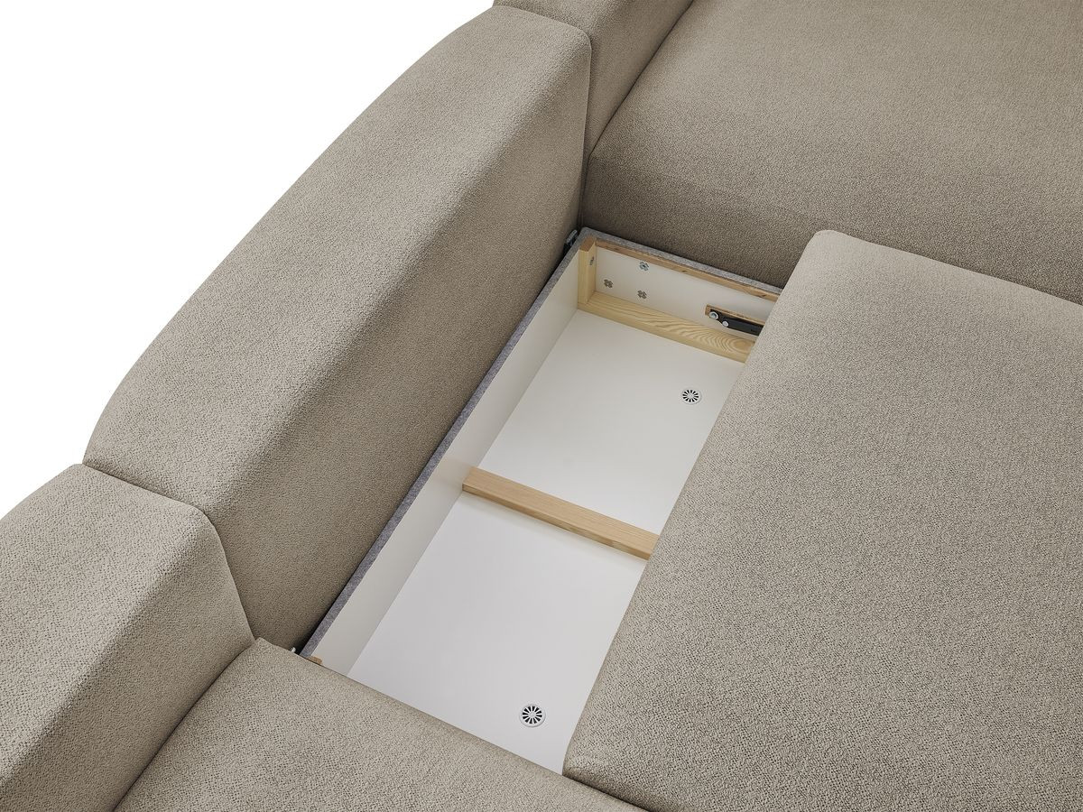 Bobochic Voltaire Wohnlandschaft 420 × 165 cm Melange-Stoff Taupe