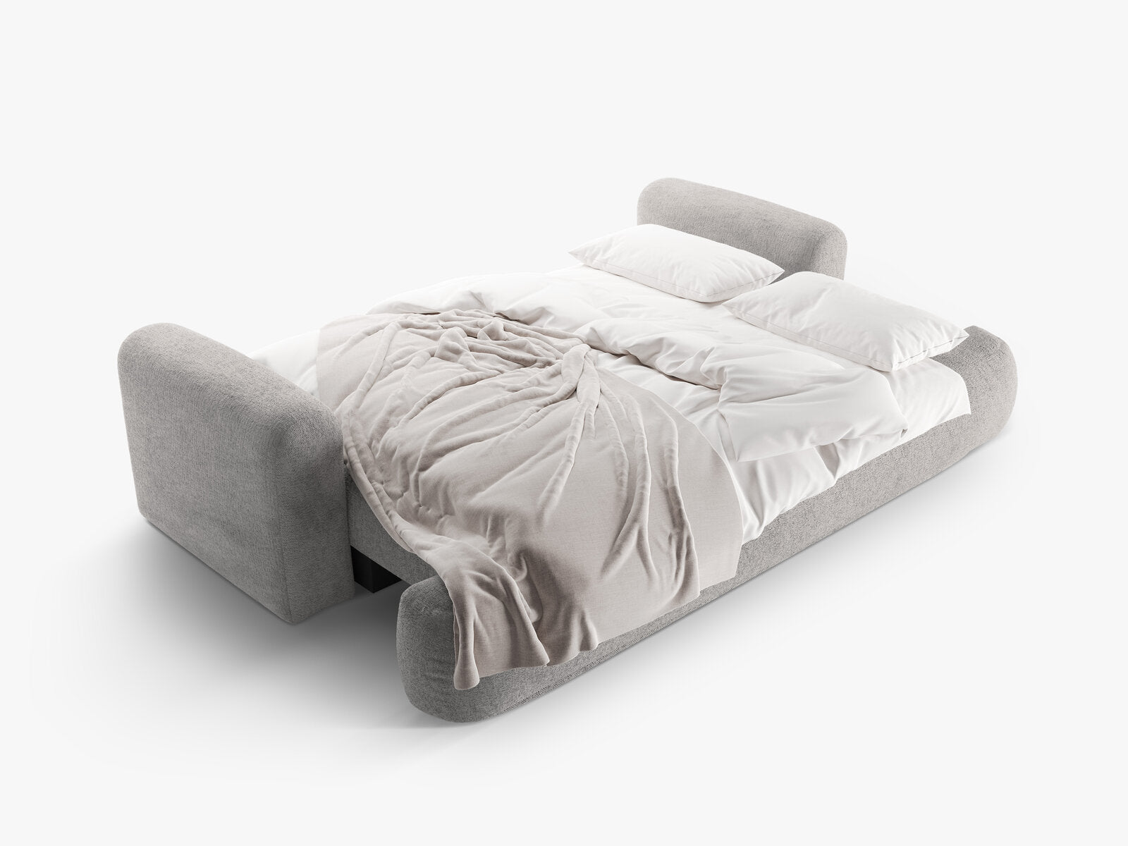 Micadoni Ella Sofa Mit Bettfunktion Und Stauraum Strukturierter Stoff Sorella Warmes Grau