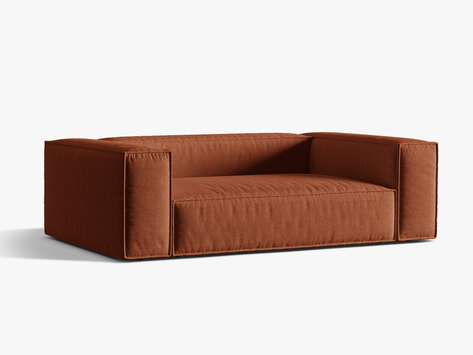 Micadoni Sofa Nuria 3-Sitzer Strukturierter Stoff Ziegel