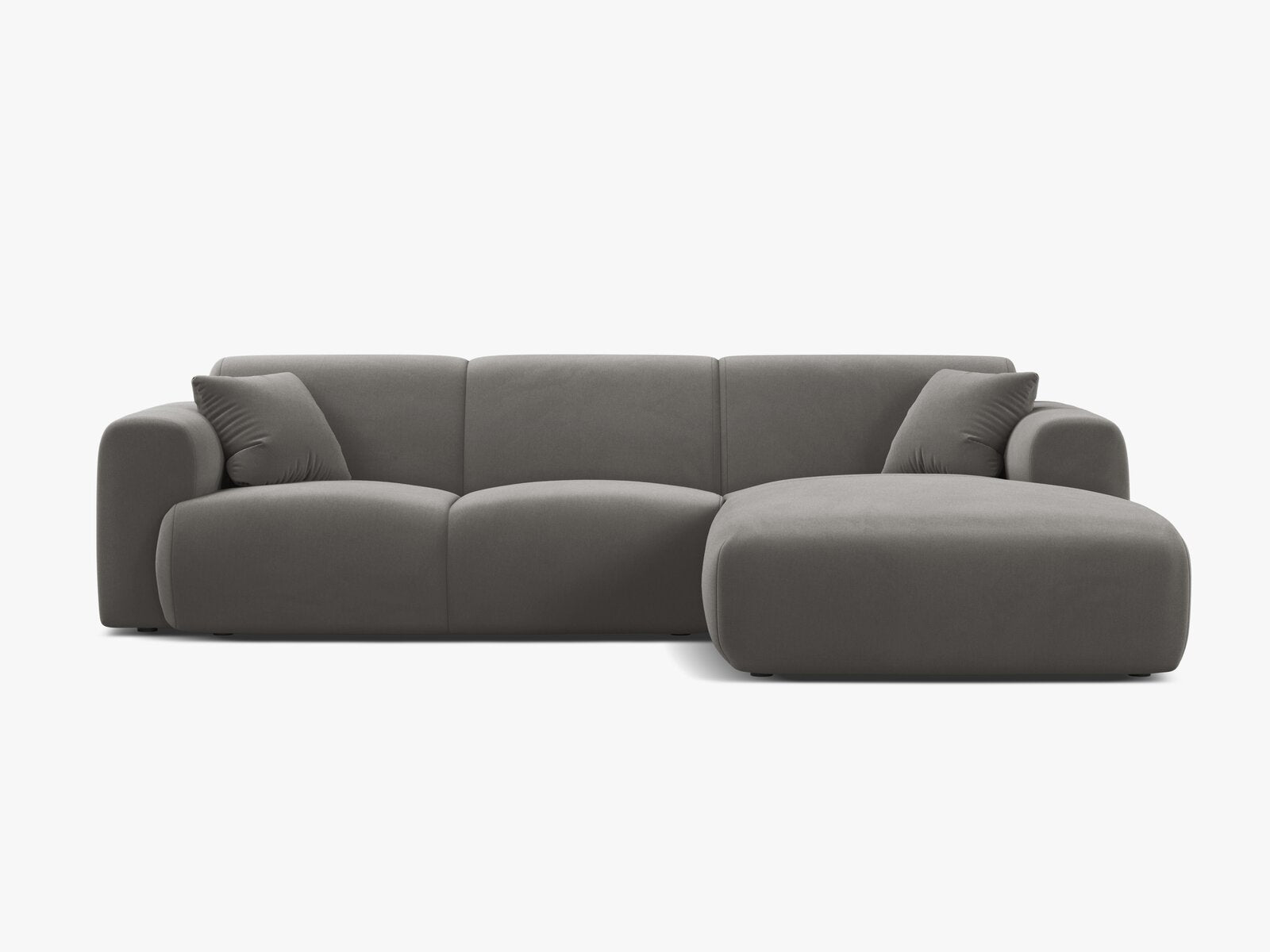 Micadoni Ecksofa Molino 4-Sitzer Rechts Samt Casino Grau