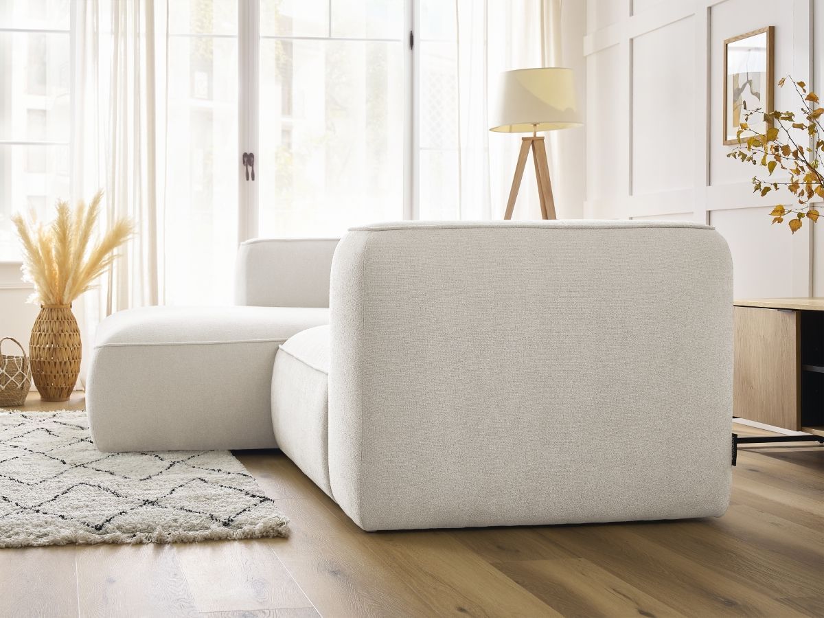 Bobochic Zephyr Ecksofa 260 × 165 cm Strukturstoff Weiß Ecke links