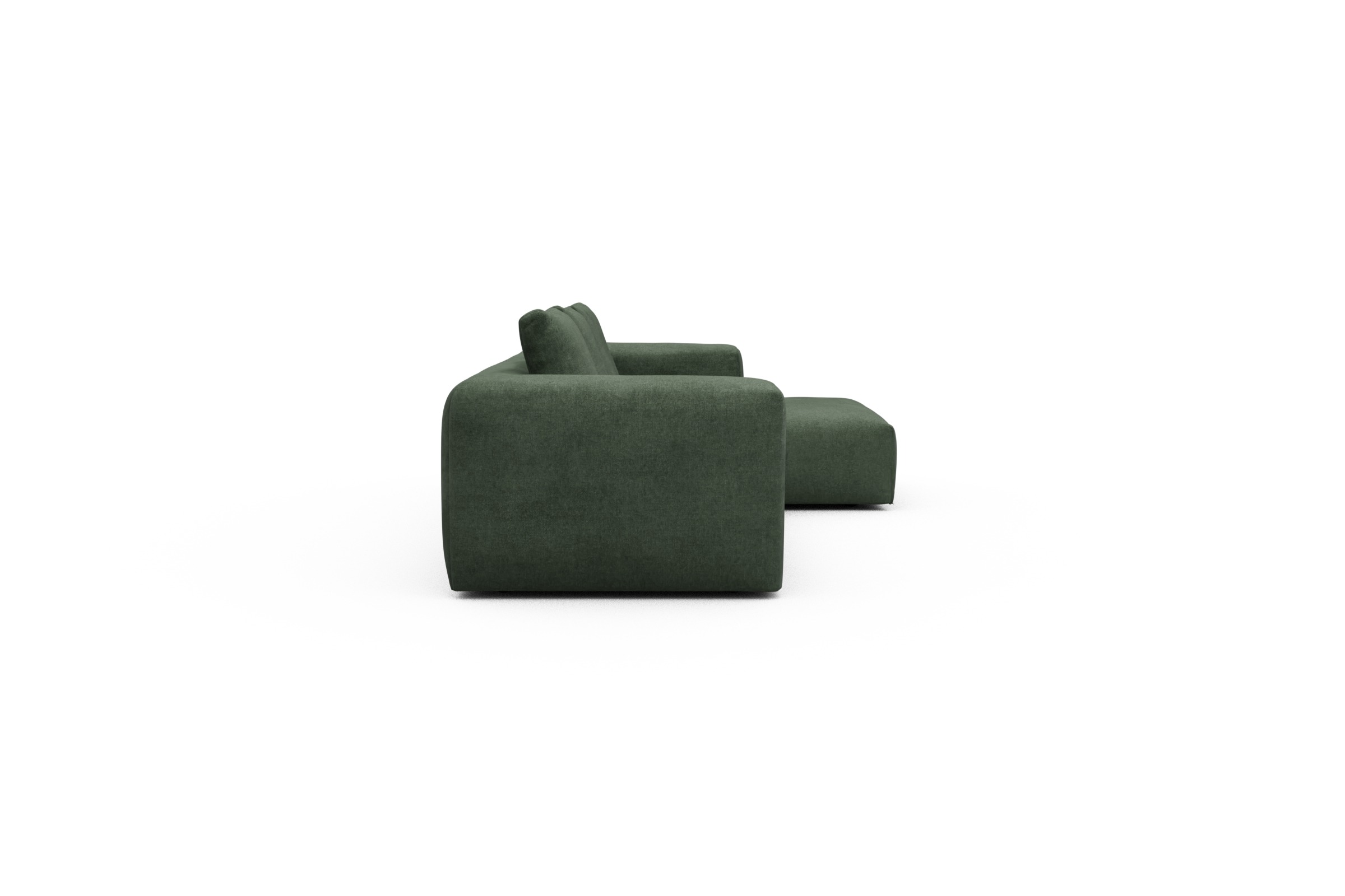 Ecksofa Fred Chaiselongue rechts mit 2,5-Sitzer Casone-Forest-Green